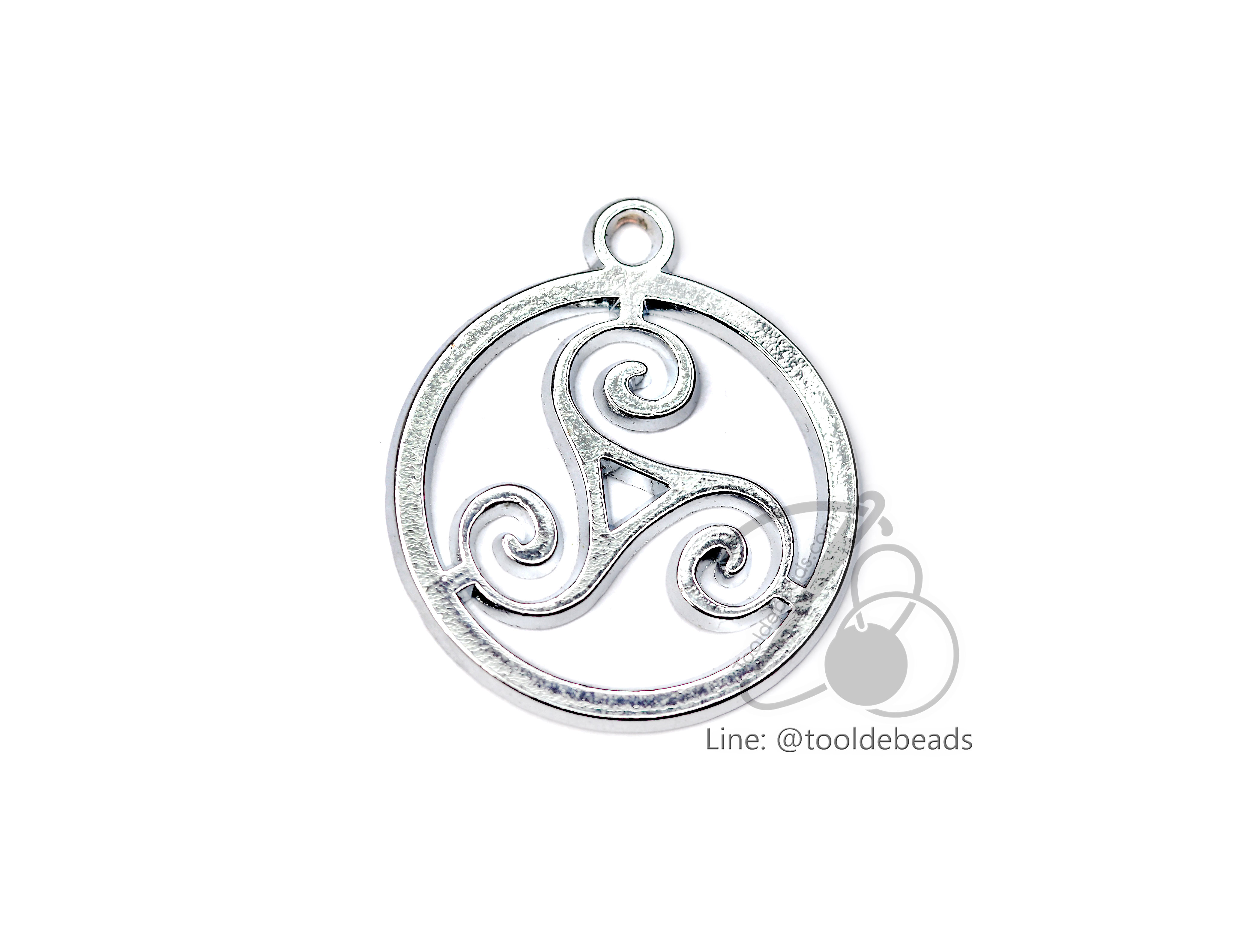 จี้เหล็ก 97 26มม. ลายกังหัน สีเงิน (1 ชิ้น) SKU-00945