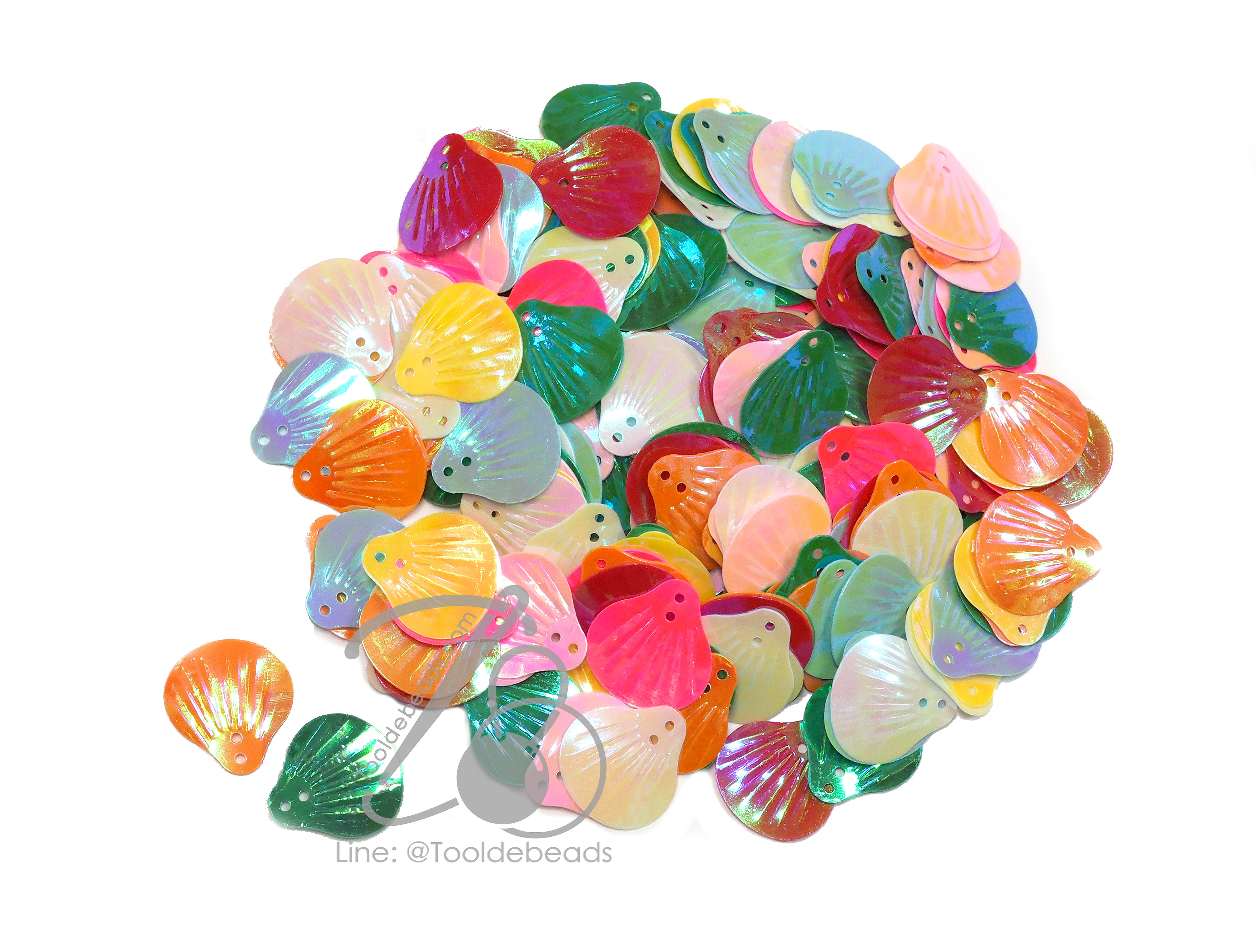 เลื่อมหอยเชลล์ 20มม. คละสีมุก (10 กรัม) SKU-14779