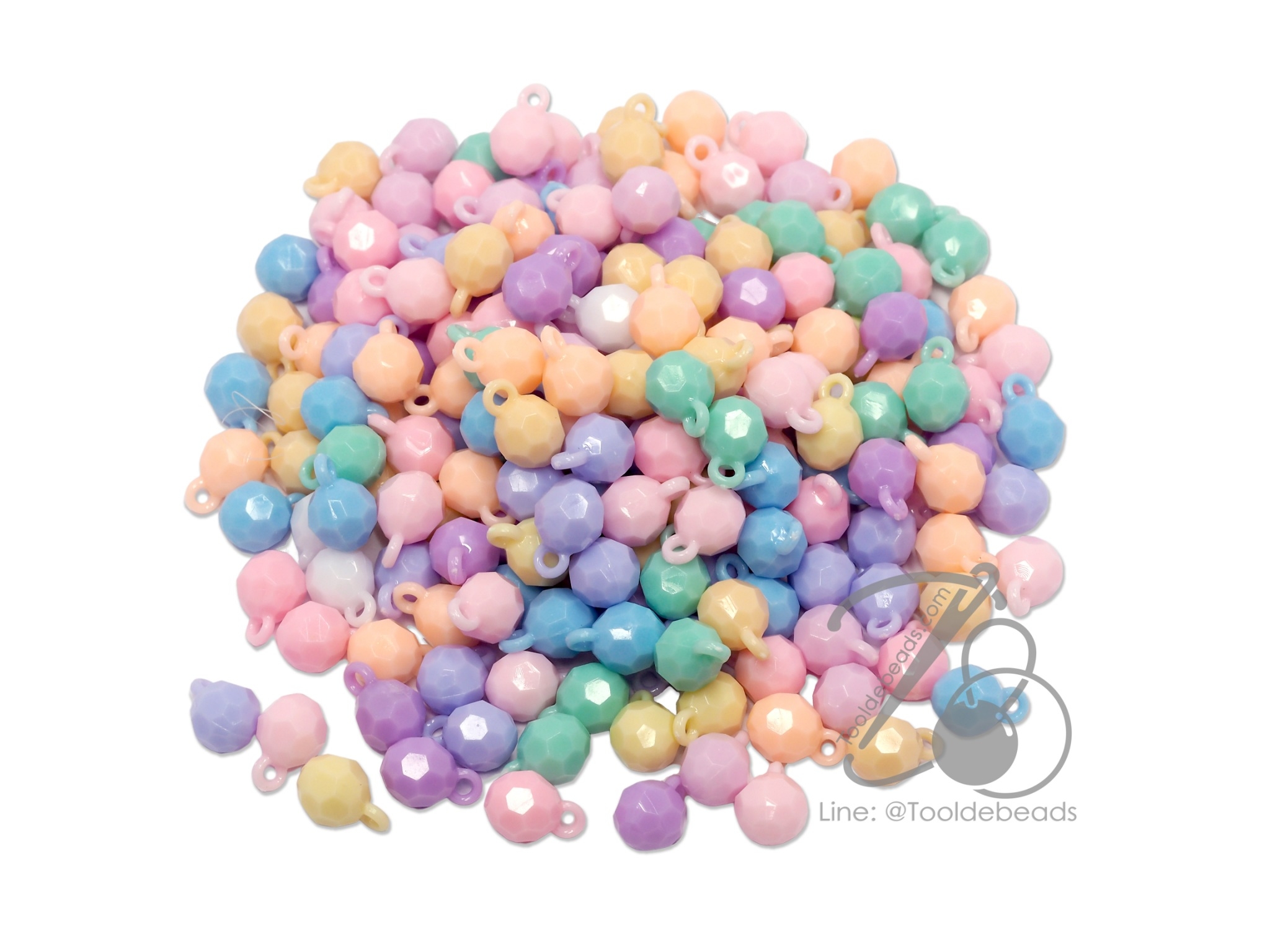จี้พาสเทล 8มม. ลายส้มเจีย (225 กรัม) SKU-09794