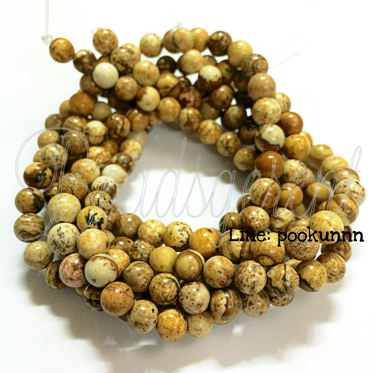 หิน Picture Jasper 6มม. (60 เม็ด) SKU-01251