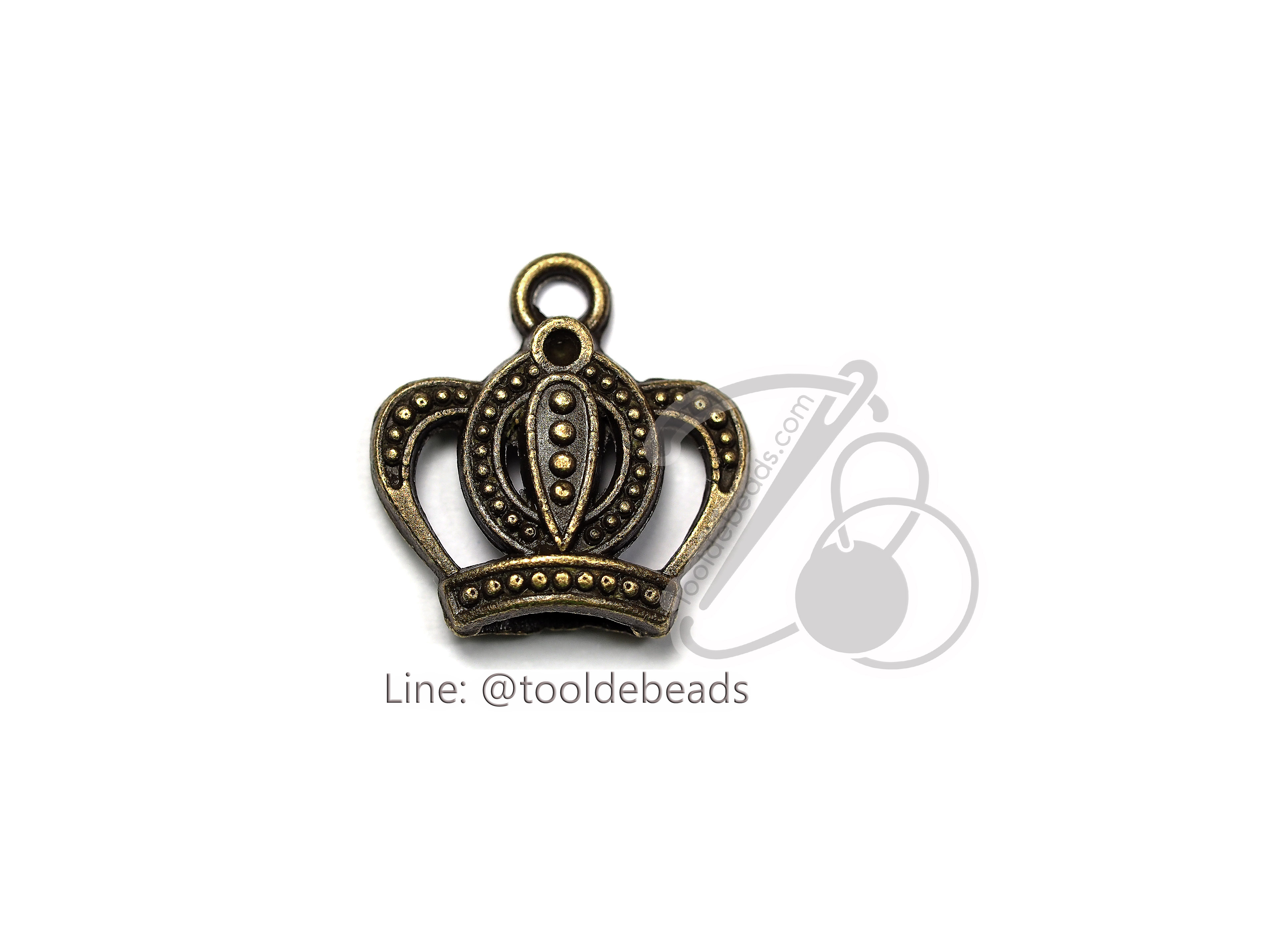 จี้เหล็ก 252 16มม. ลายมงกุฎ สีสนิม (1 ชิ้น) SKU-00701