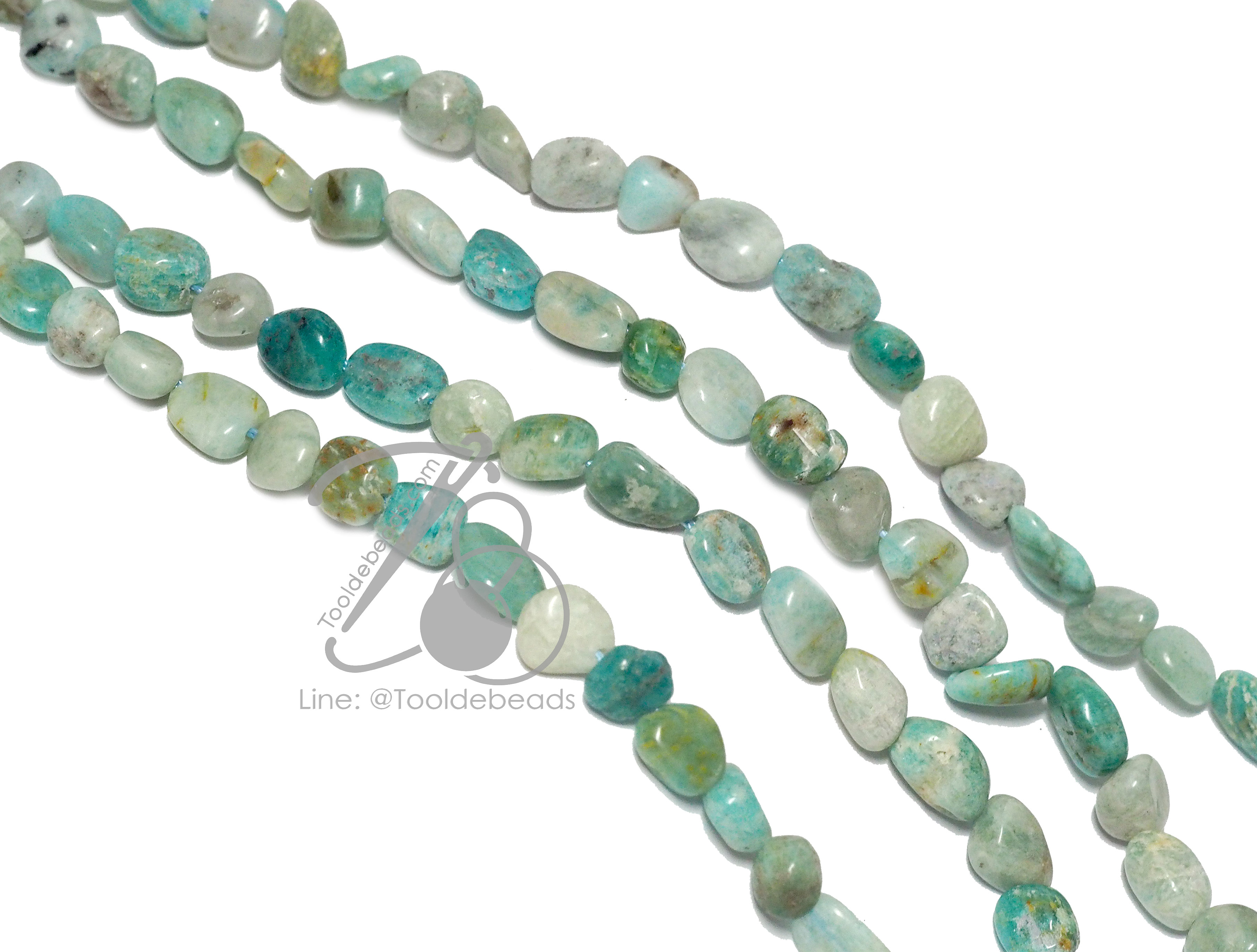 หิน amazonite 8มม. หินไร้ทรง (46 เม็ด) SKU-14510
