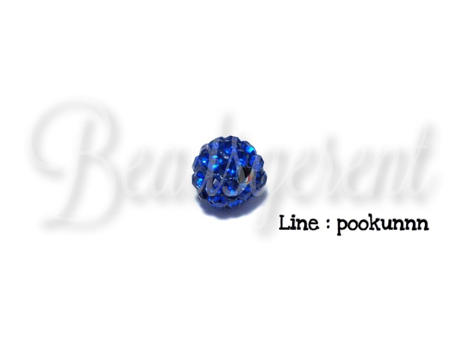 ลูกปัดฝังเพชร 8มม. สีน้ำเงิน (1 ชิ้น) SKU-01603
