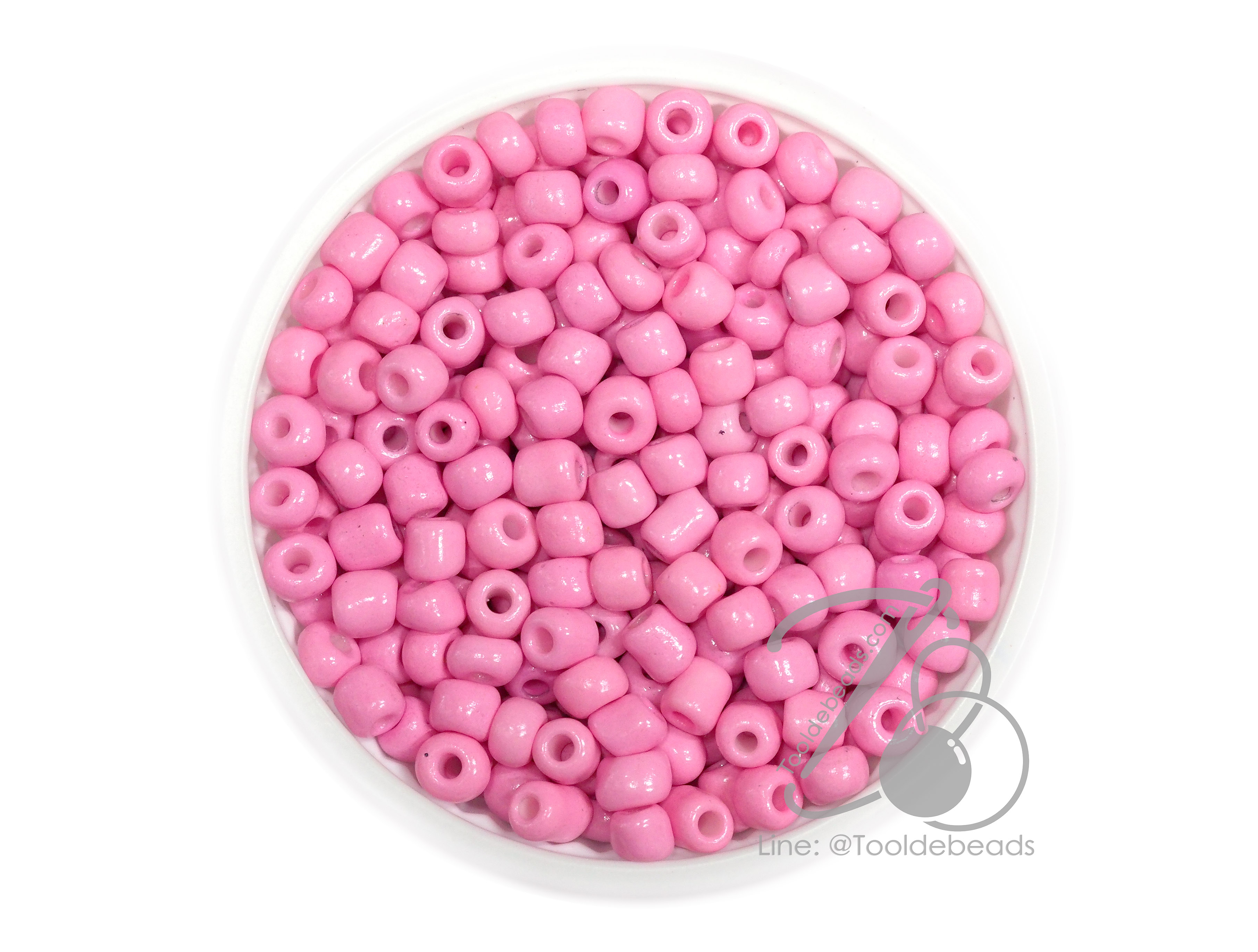 OK Brand ลูกปัดเม็ดทราย 6/0 โทนด้าน สีชมพูพาสเทล (15 กรัม) SKU-14851