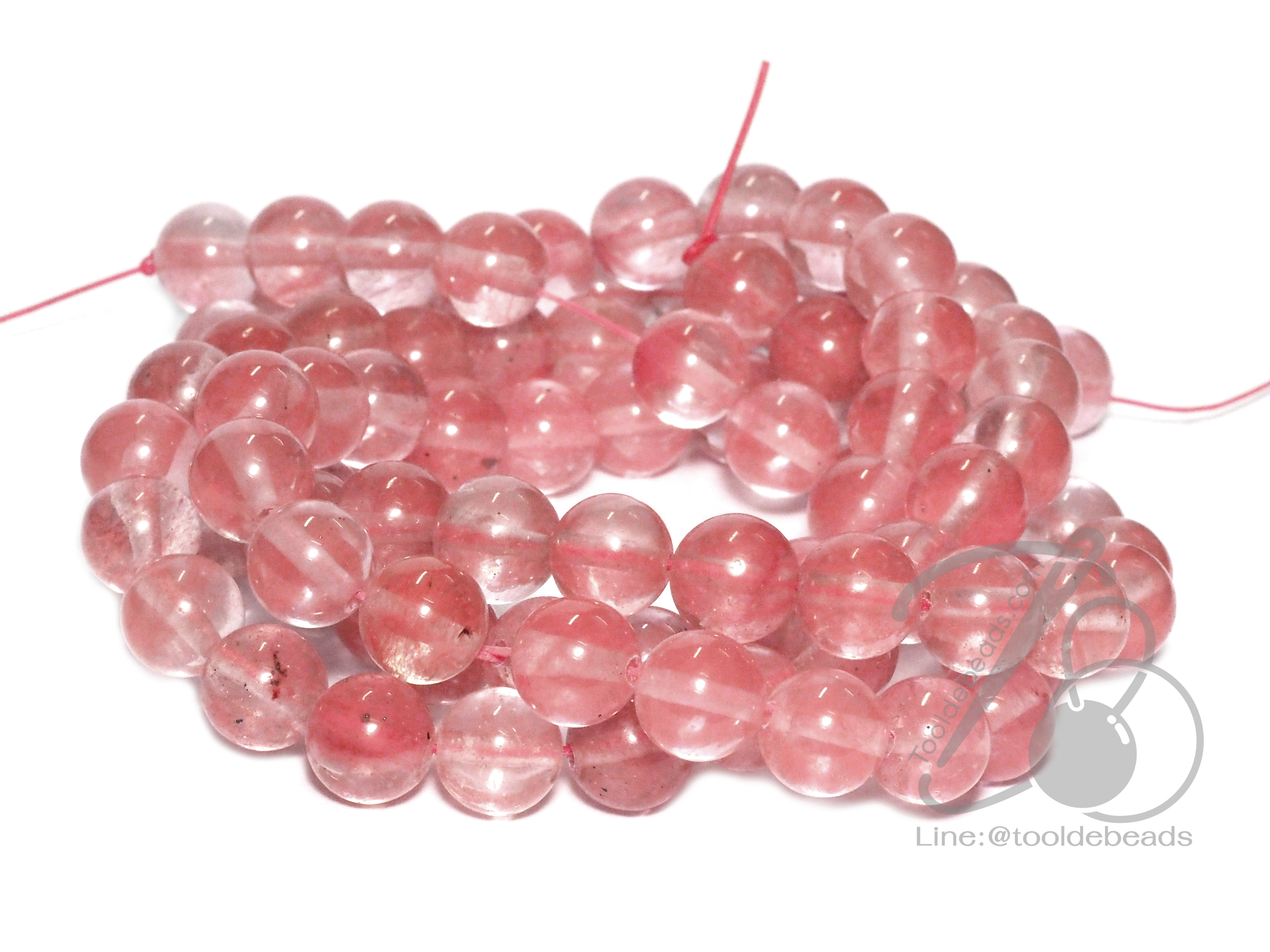 หิน cherry quartz 8มม. (47 เม็ด) SKU-01023