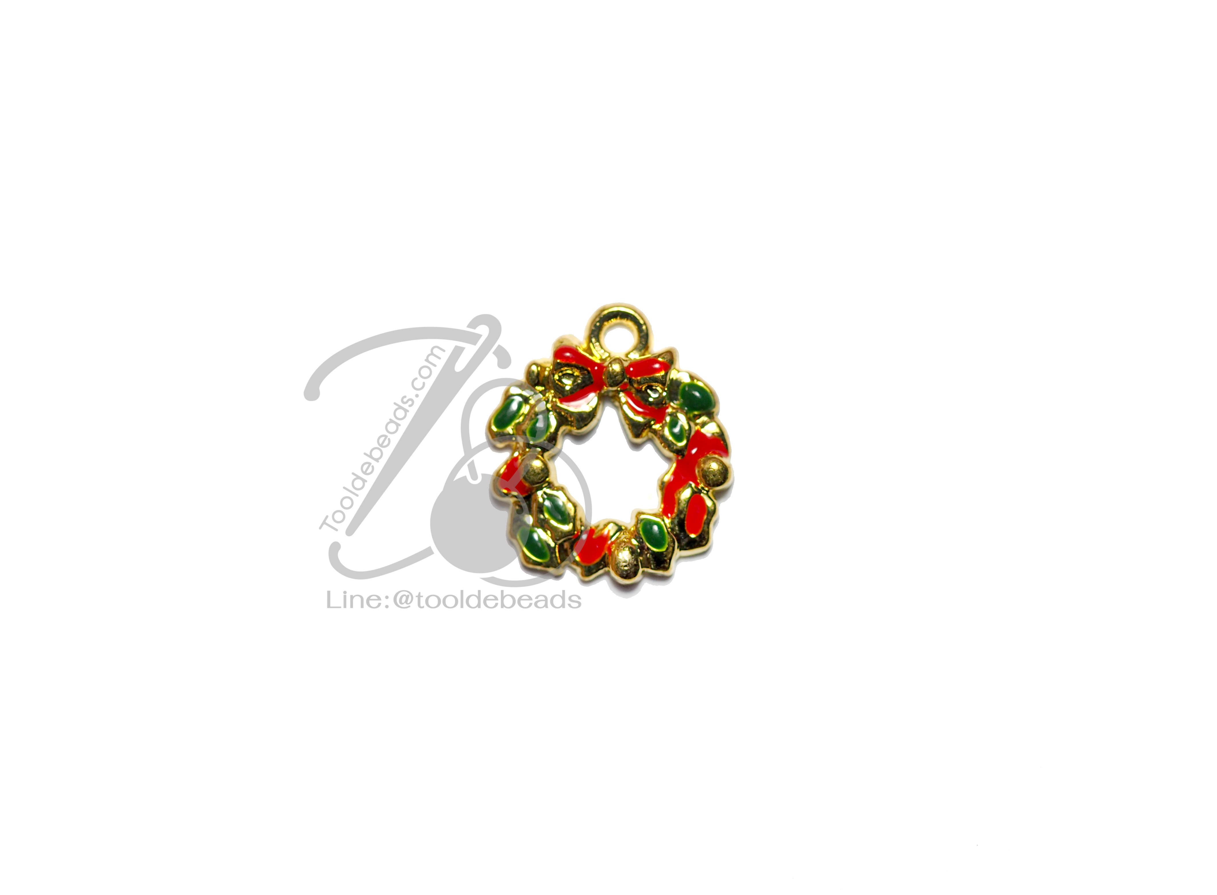 จี้หลากสี 03 16มม. ลายพวงดอกไม้ (1 ชิ้น) SKU-05978