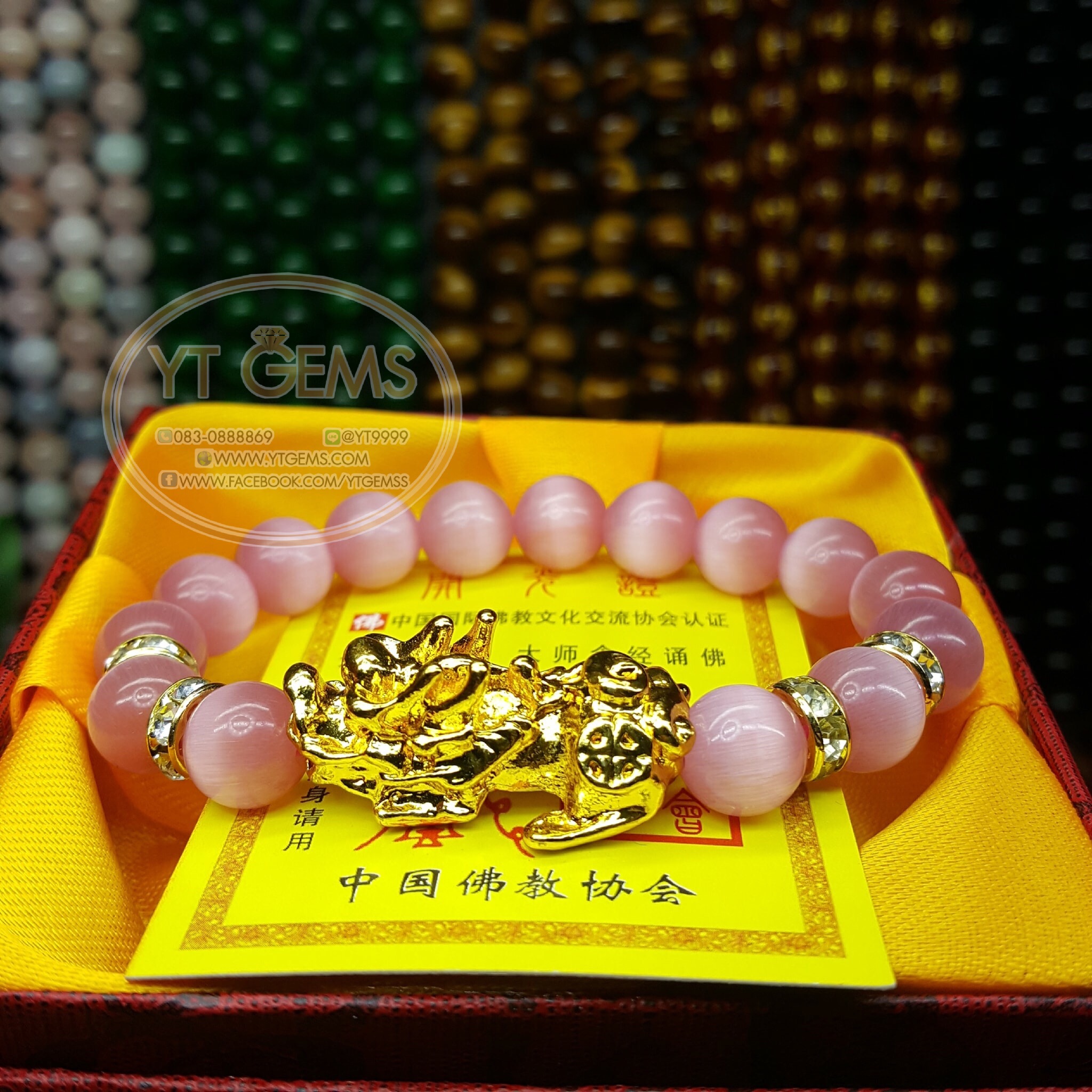 สร้อยข้อมือปีเซียะ หินตาแมวแท้ YTG-4713 YTGEMS