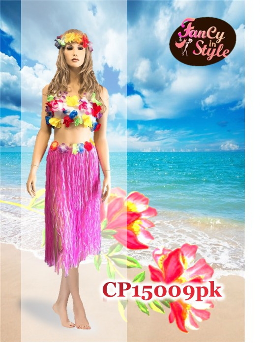 International Costume/Fancy Hawaii skirt/กระโปรงฮาวายสีชมพู