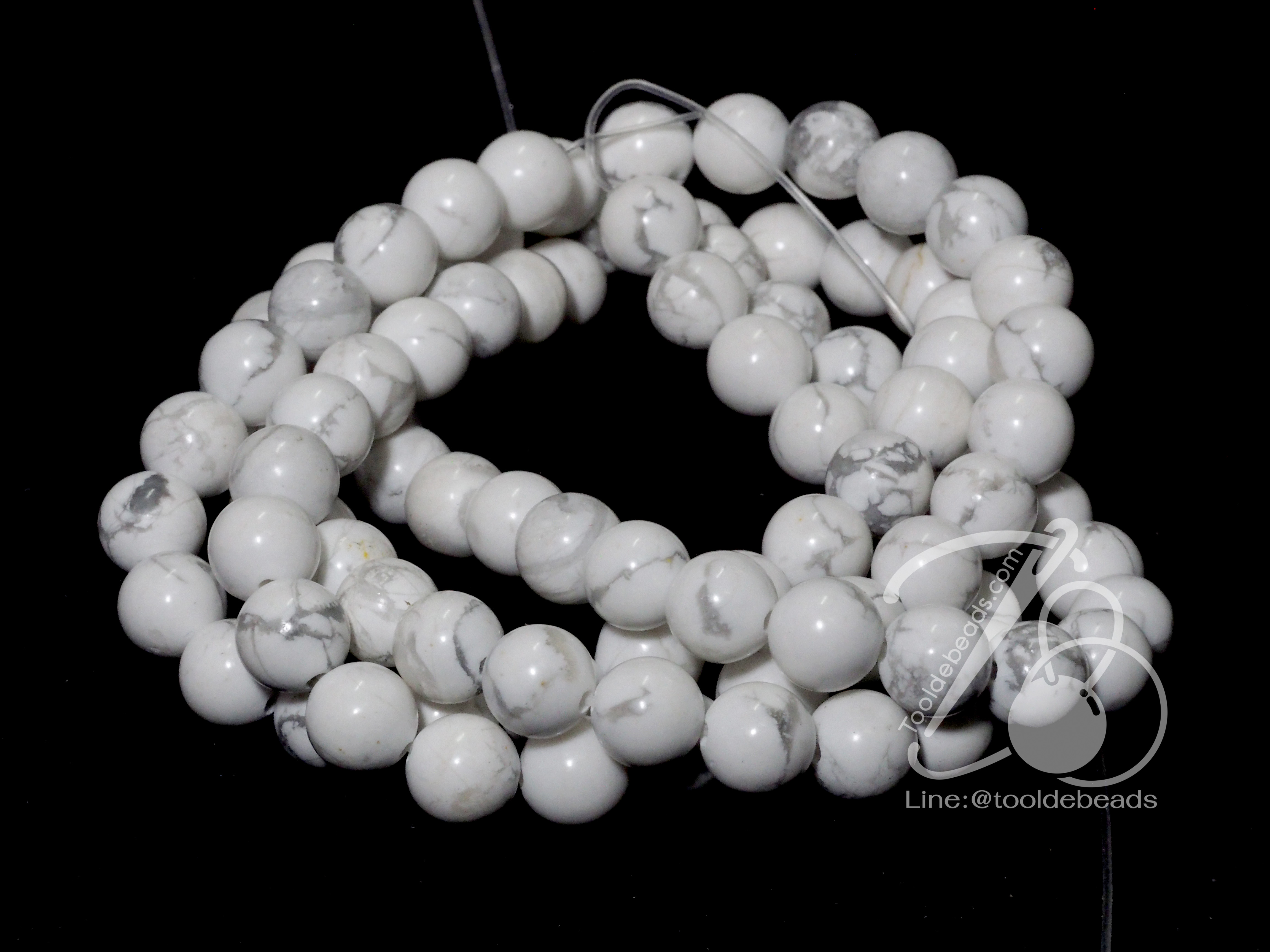 หิน Howlite 8มม. (47 เม็ด) SKU-01052