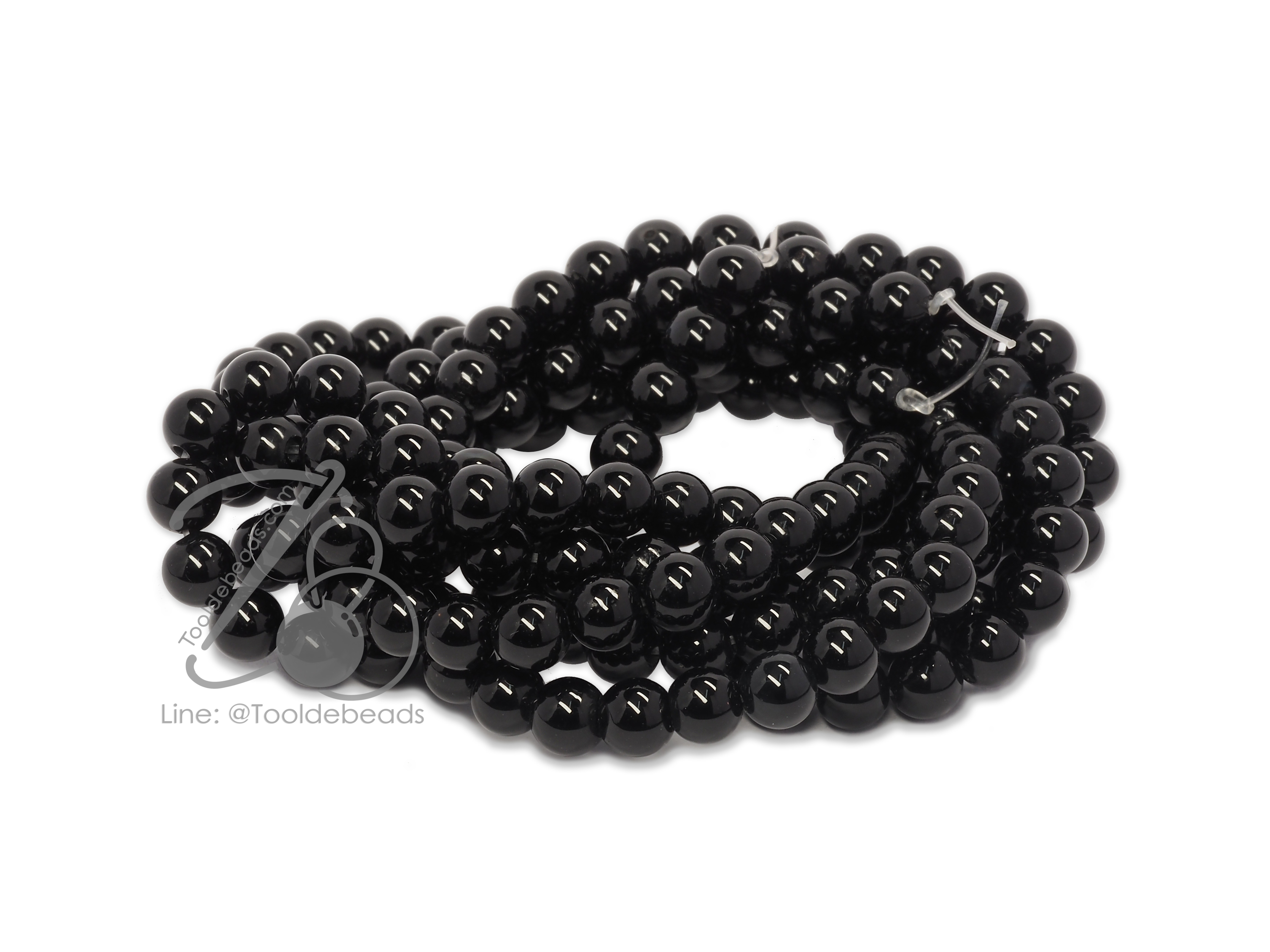 หิน นิลดำ(onyx) 6มม. (60 เม็ด) SKU-01374