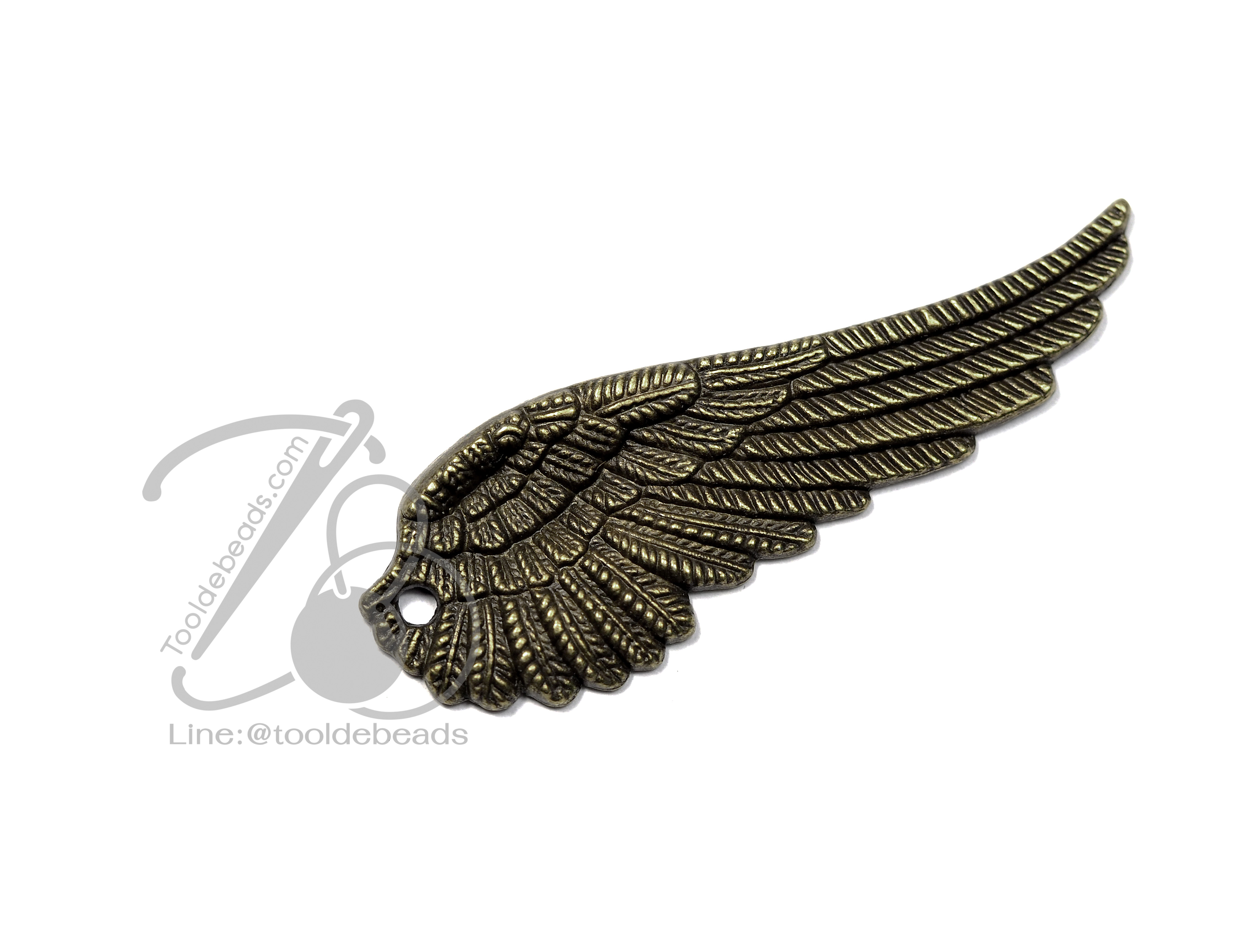 จี้เหล็ก 53 18*51มม. ลายขนนก สีสนิม (1 ชิ้น) SKU-00895
