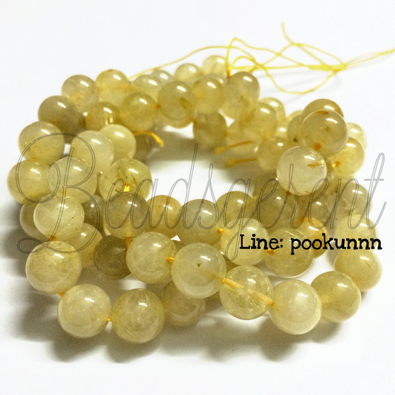 หินไหมทอง 10มม. (42 เม็ด) SKU-01484