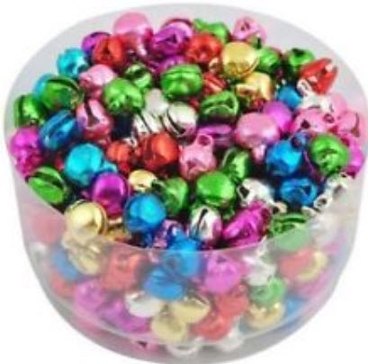 กระพรวนโลหะเคลือบสีมัน 5 ม.ม. คละสี / 50 เม็ด