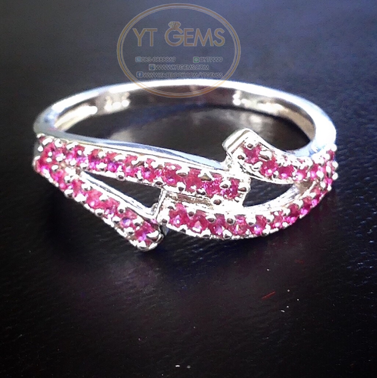 แหวนทับทิม แหวนเงินแท้92.5% พลอยทับทิมชาตั้ม YTG-4522 YTGEMS