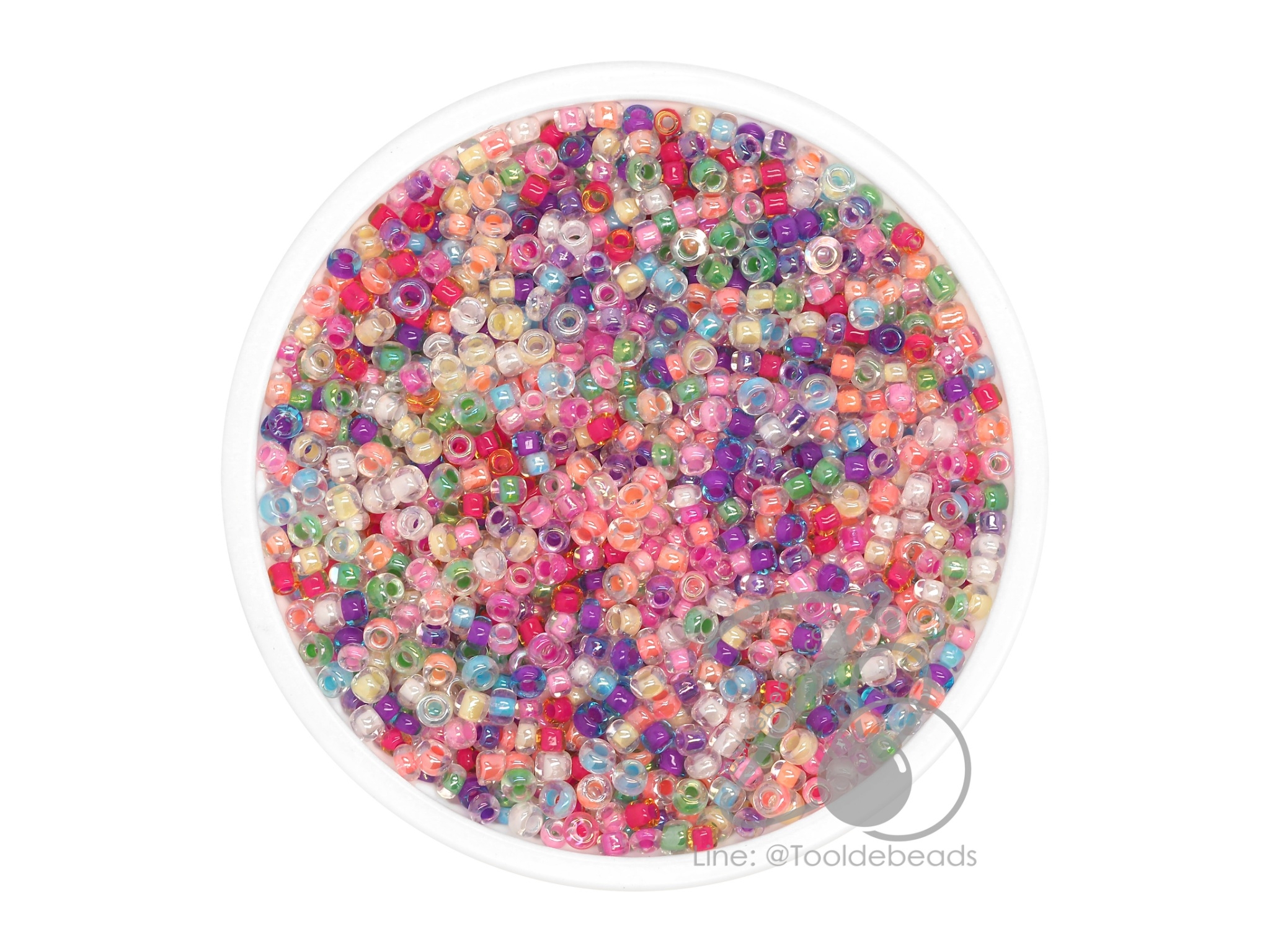ลูกปัดเม็ดทราย 12/0 สอดไส้ คละสี (450 กรัม) SKU-08987