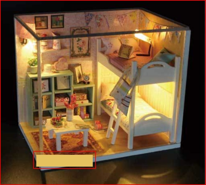 บ้านตุ๊กตาประกอบเองพร้อมส่ง สามารถเปิด-ปิดไฟได้