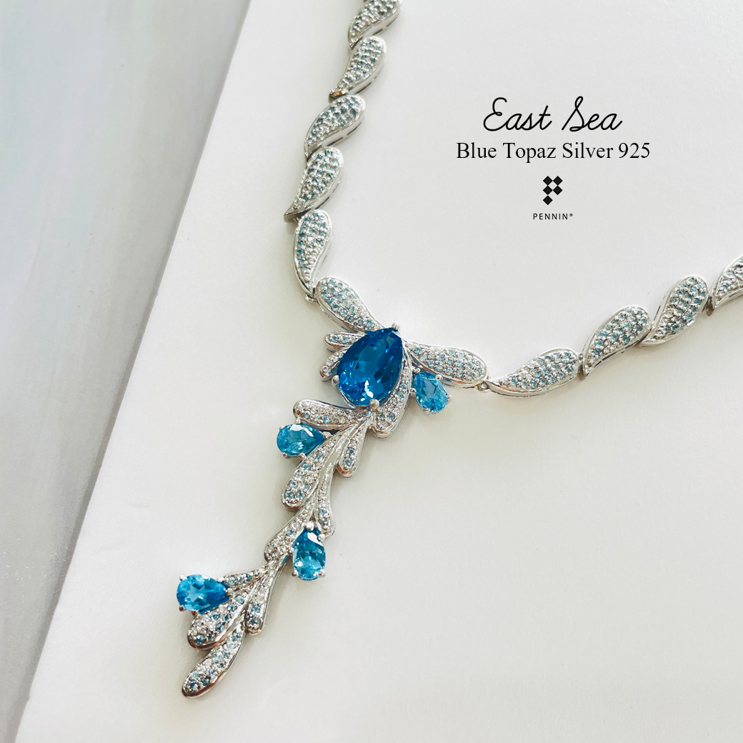 ชุดเครื่องประดับ "East Sea" พลอย Blue Topaz สีฟ้าสดใสของท้องทะเล เย็นฉ่ำกับสายน้ำรับวสันตฤดู