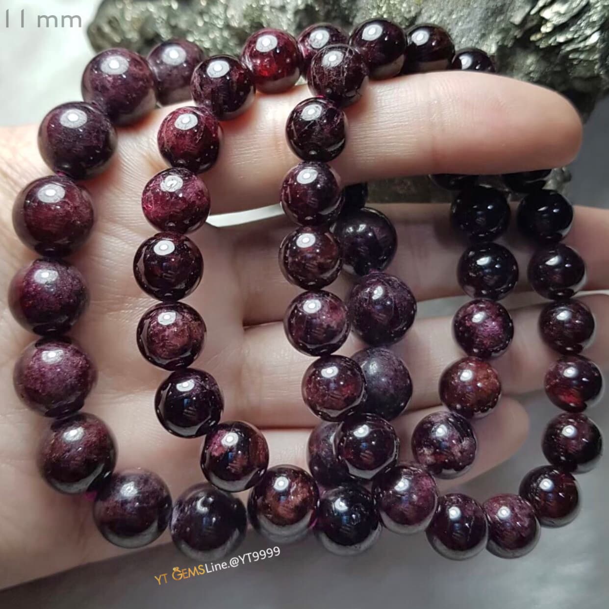 สร้อยข้อมือหินโกเมนแท้ ขนาดหิน 11 มม. YTG-11183 YTGEMS