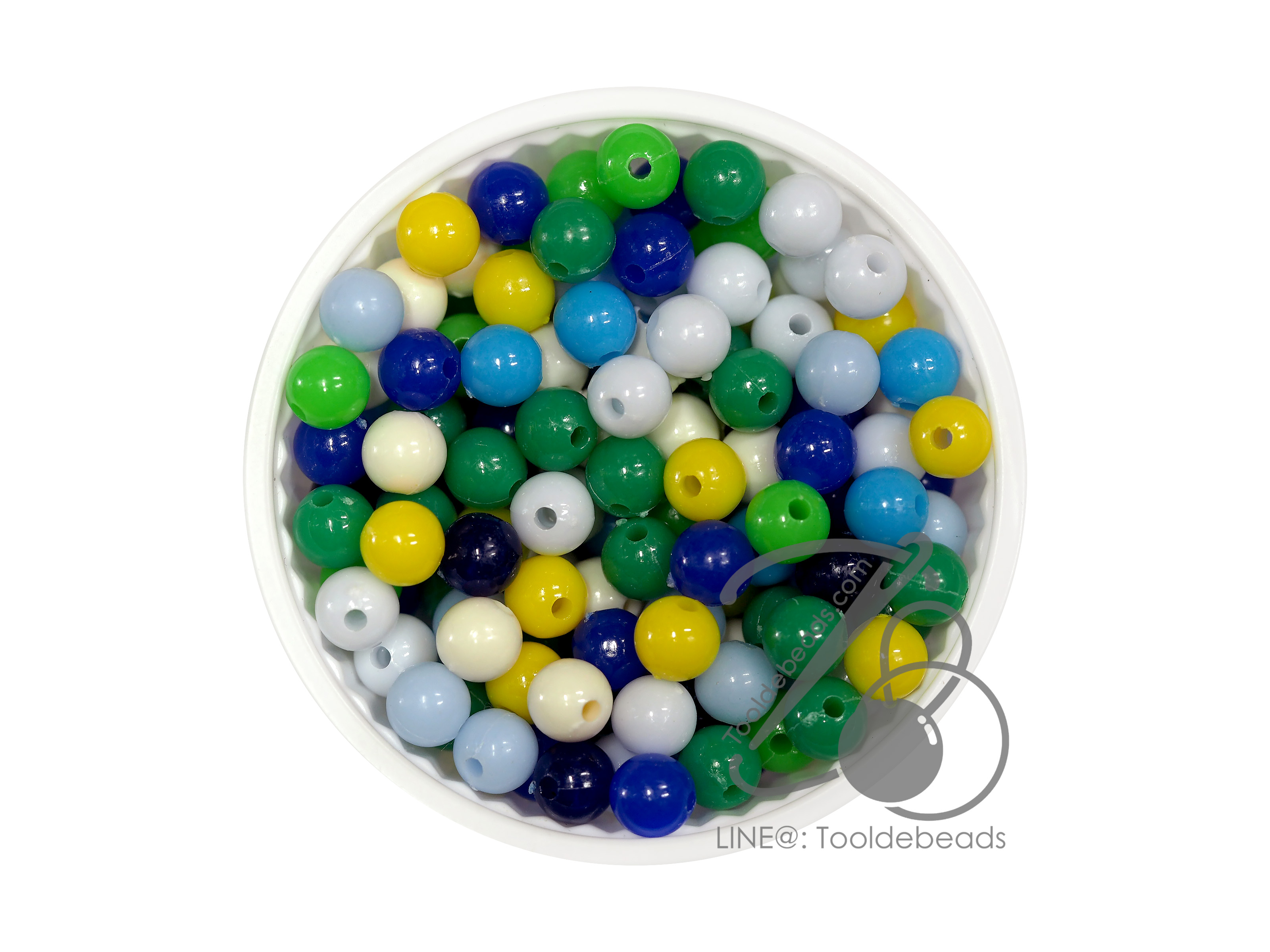 ลูกปัดกิโล ตราเสือ 6มม. สีผสม (15 กรัม) SKU-13711