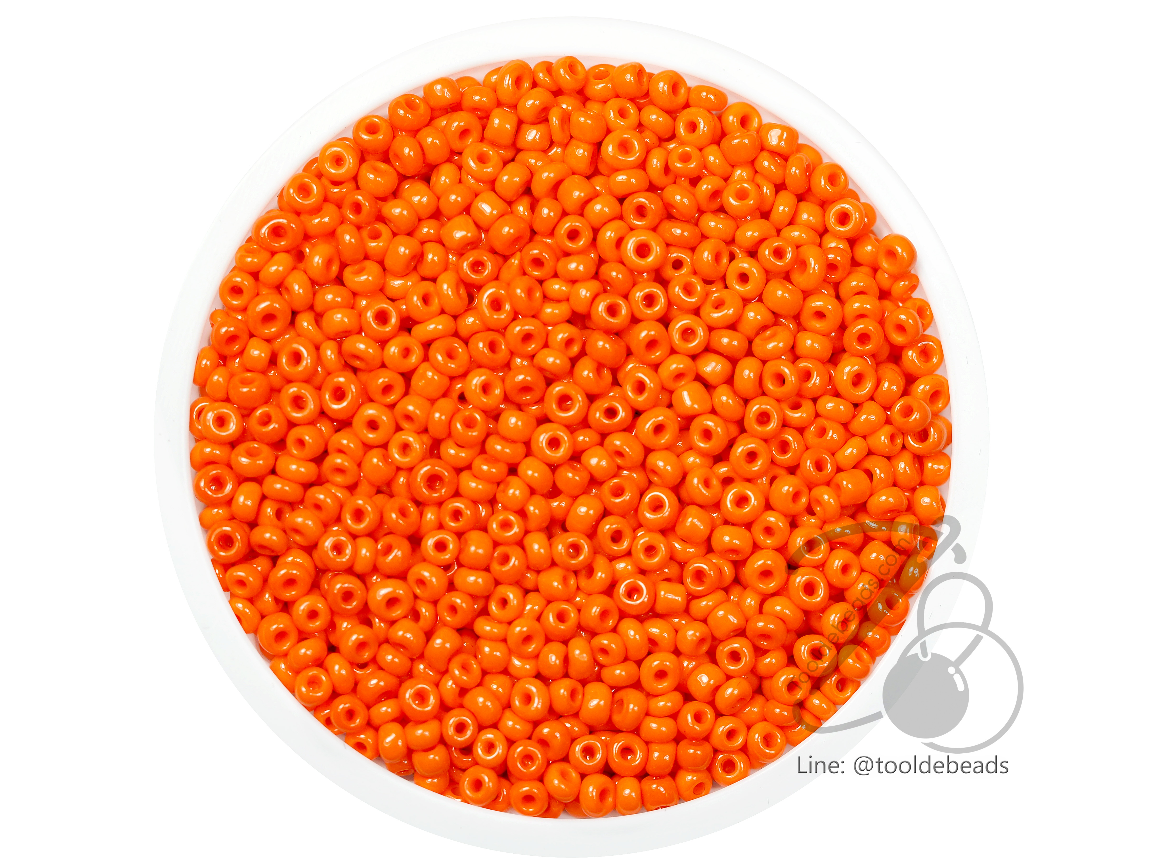 ลูกปัดเม็ดทราย 12/0 โทนด้าน สีส้ม (450 กรัม) SKU-04081