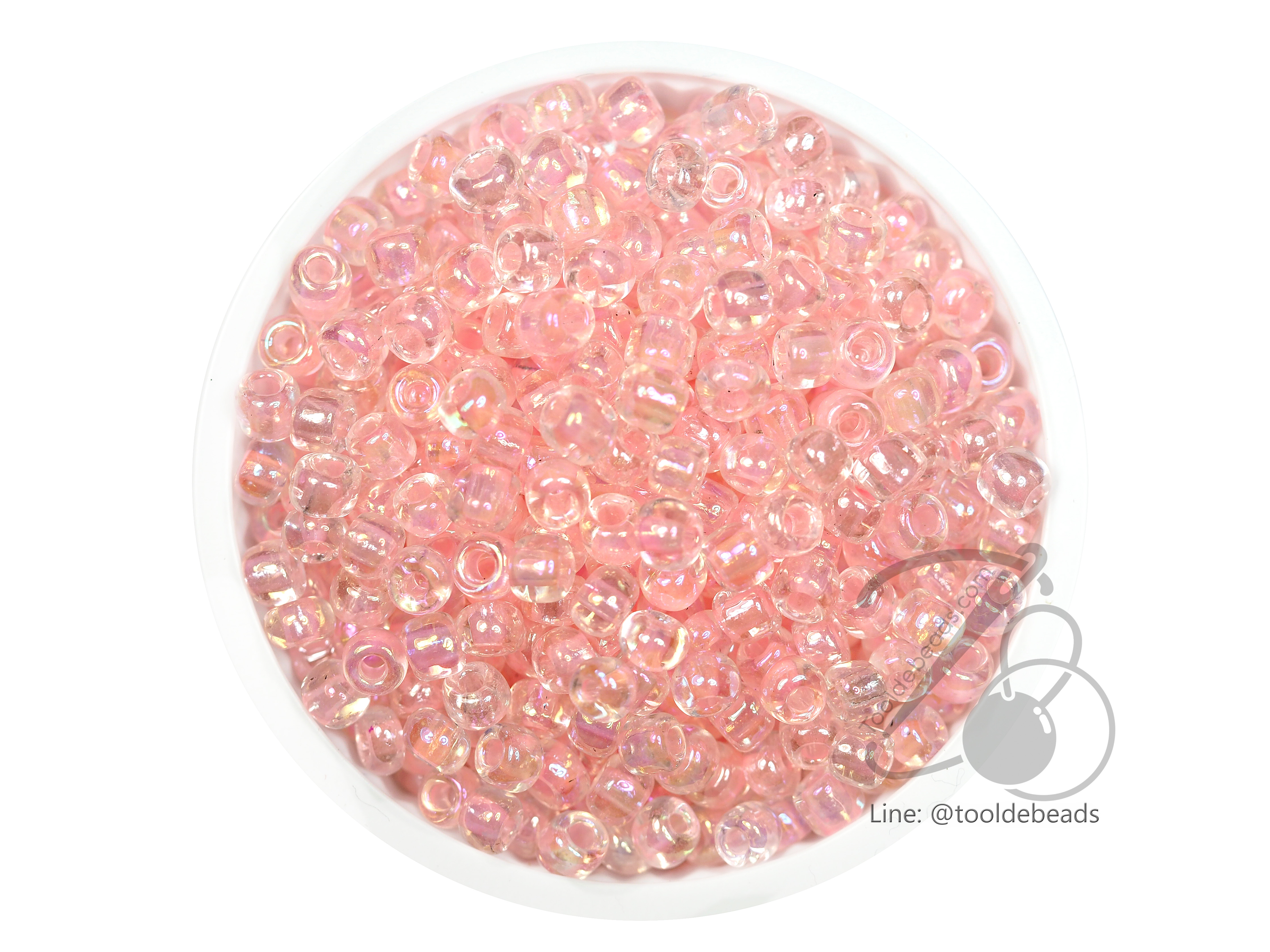 ลูกปัดเม็ดทราย 6/0 โทนรุ้ง สีโอรส (450 กรัม) SKU-03913