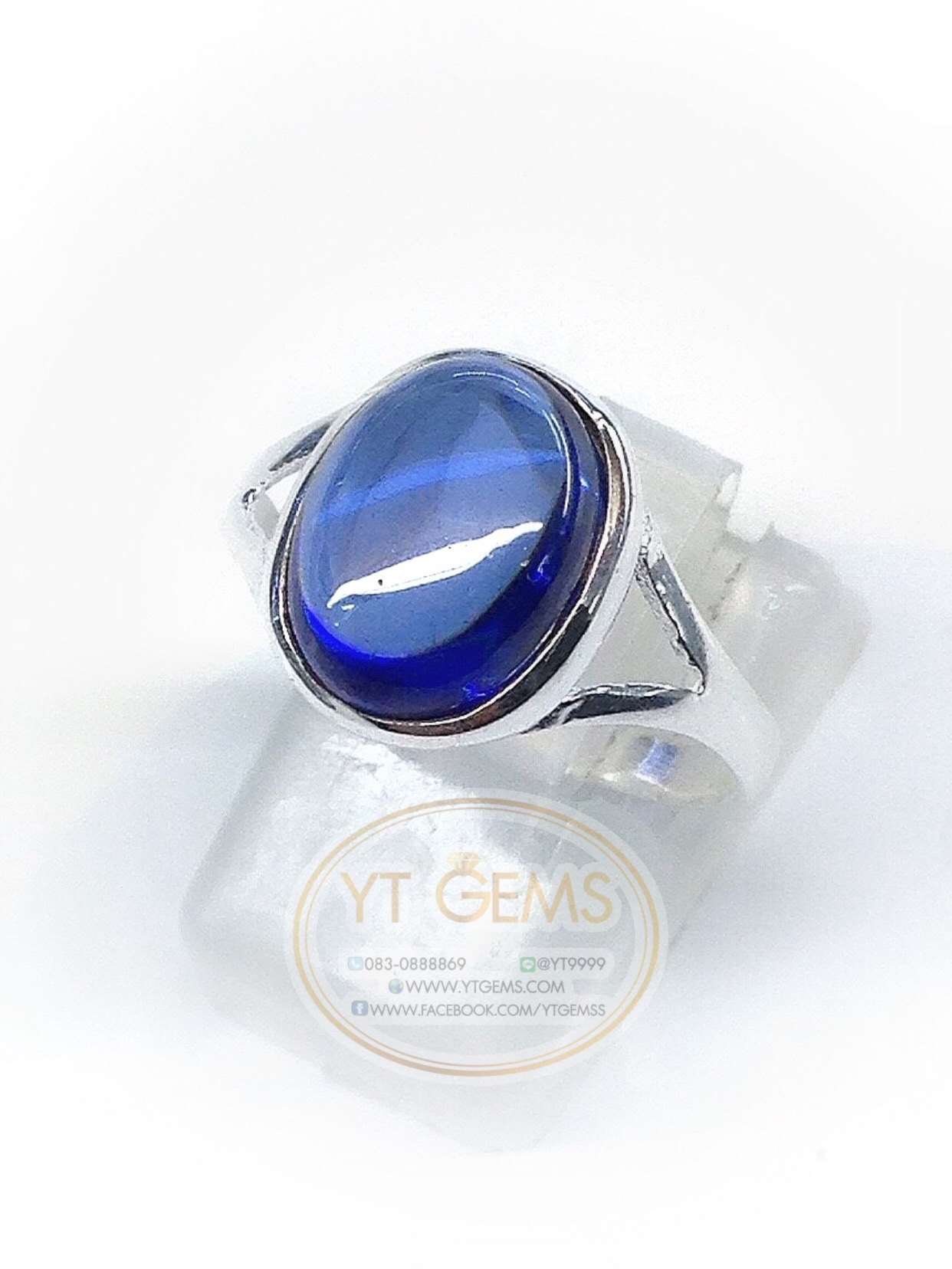 แหวนเงินแท้92.5% พลอยไพลิน(cz) YTG-5618 YTGEMS