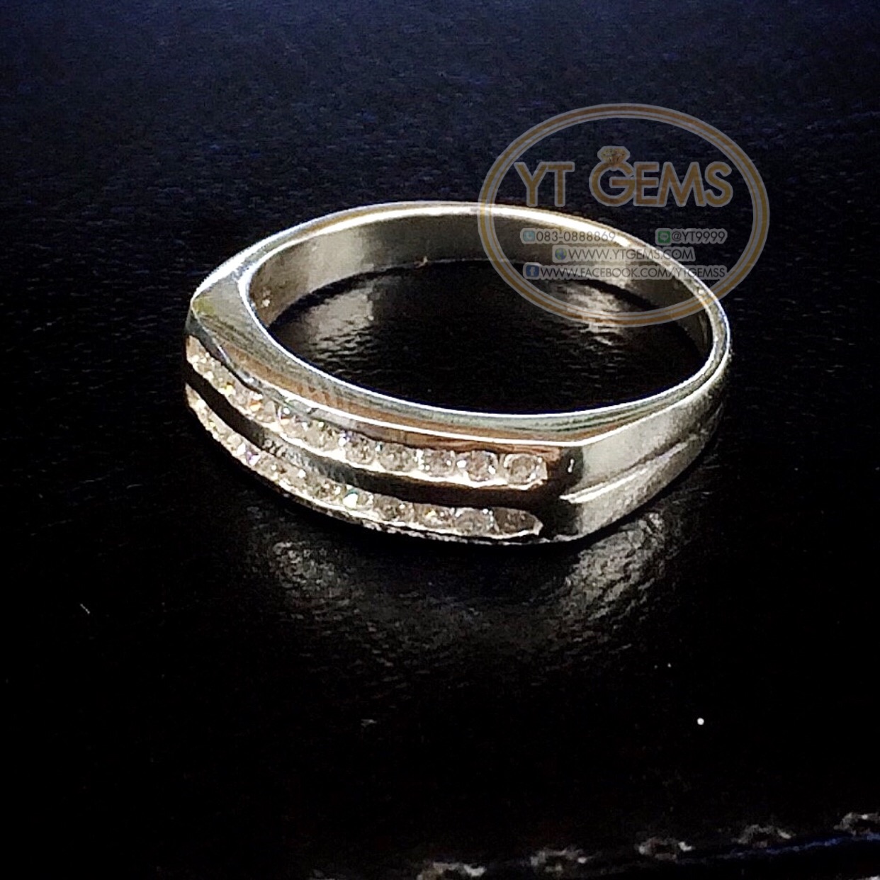 แหวนเพชร แหวนเงินแท้92.5% ชุบทองคำขาว เพชรSwiss YTG-6410 YTGEMS