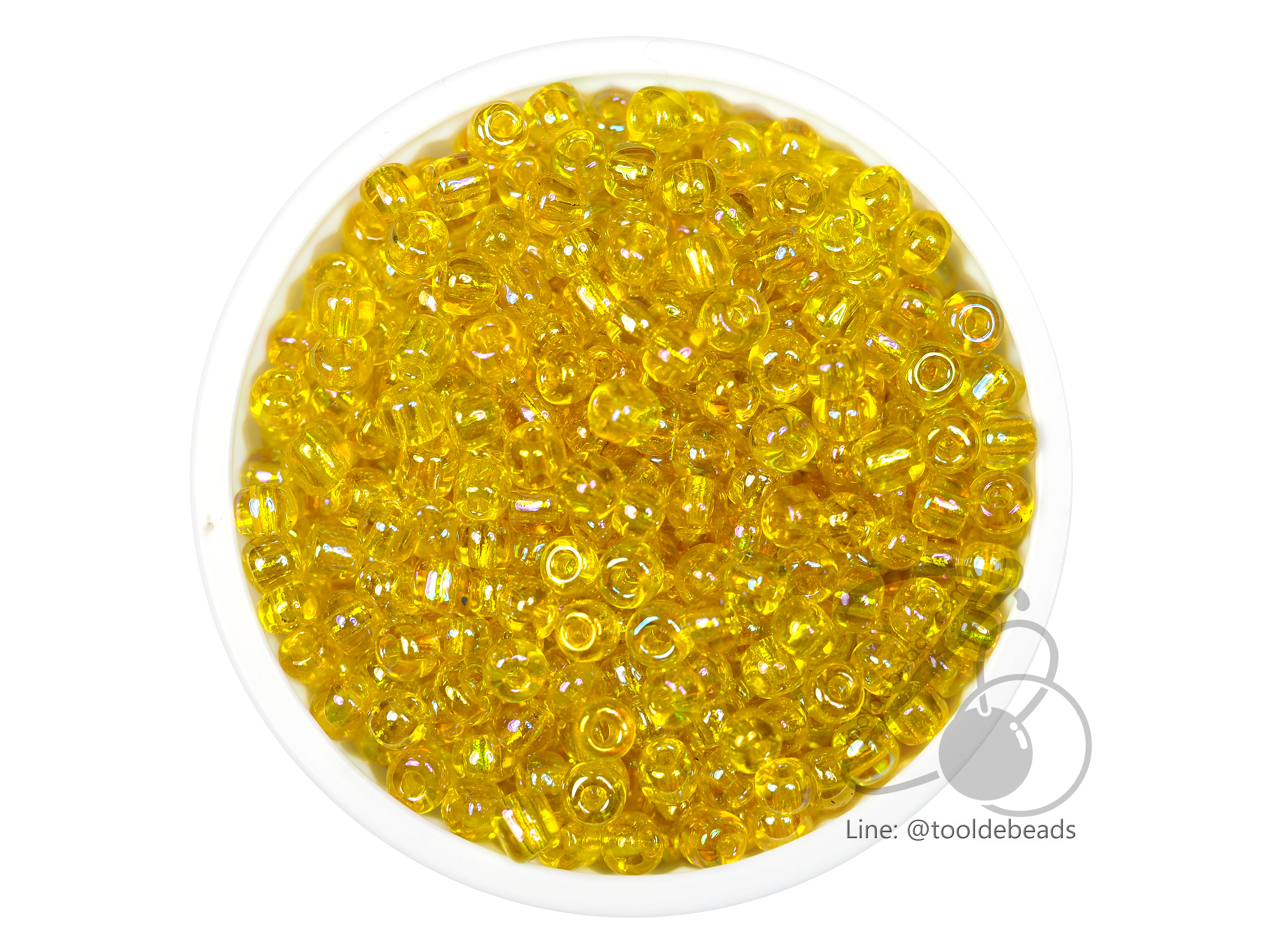 ลูกปัดเม็ดทราย 6/0 โทนรุ้ง สีเหลือง (450 กรัม) SKU-03907