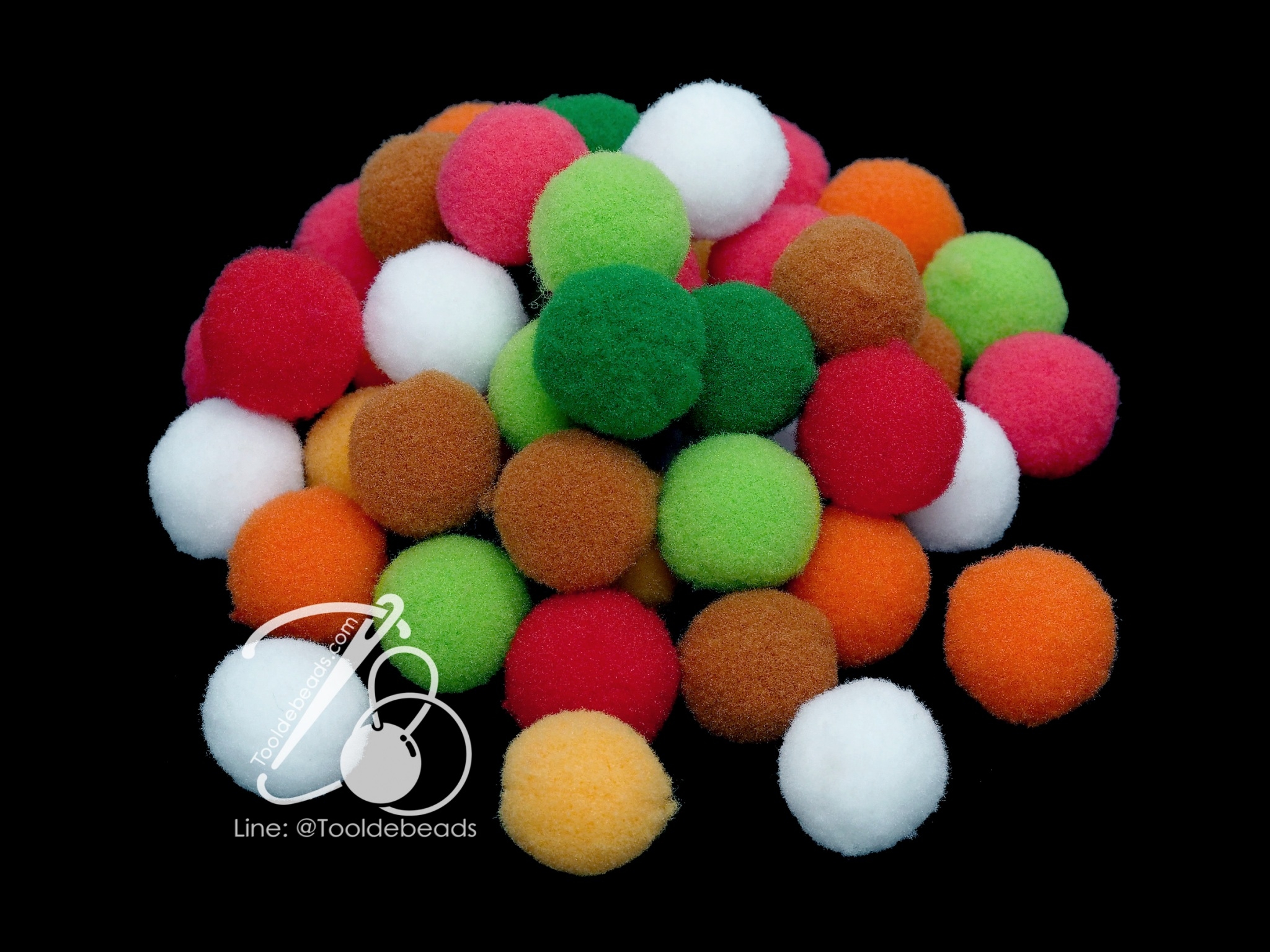 ปอมปอม 18มม. คละสีคริสมาสต์ (250 กรัม) SKU-12585