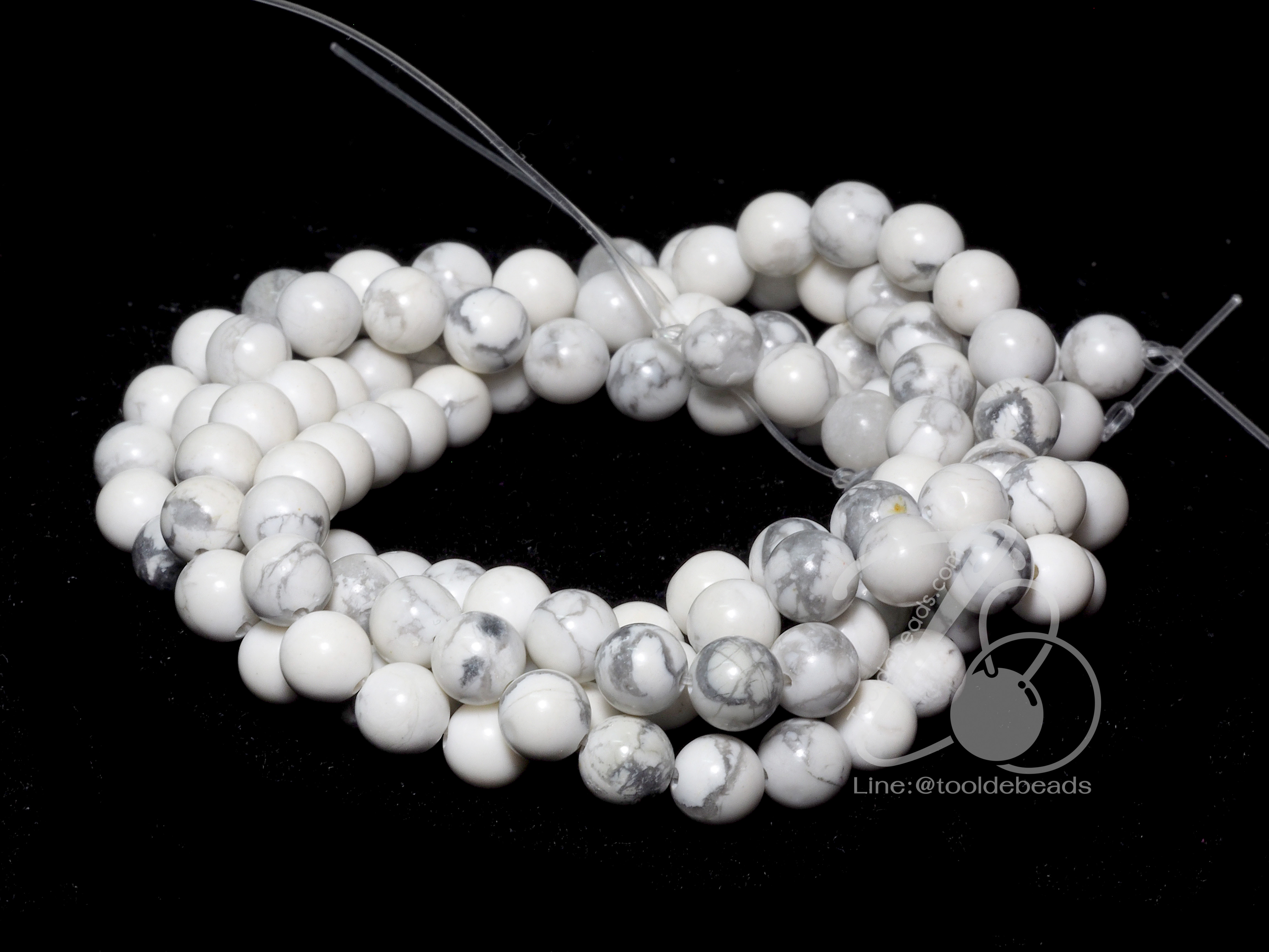 หิน Howlite 6มม. (60 เม็ด) SKU-01051