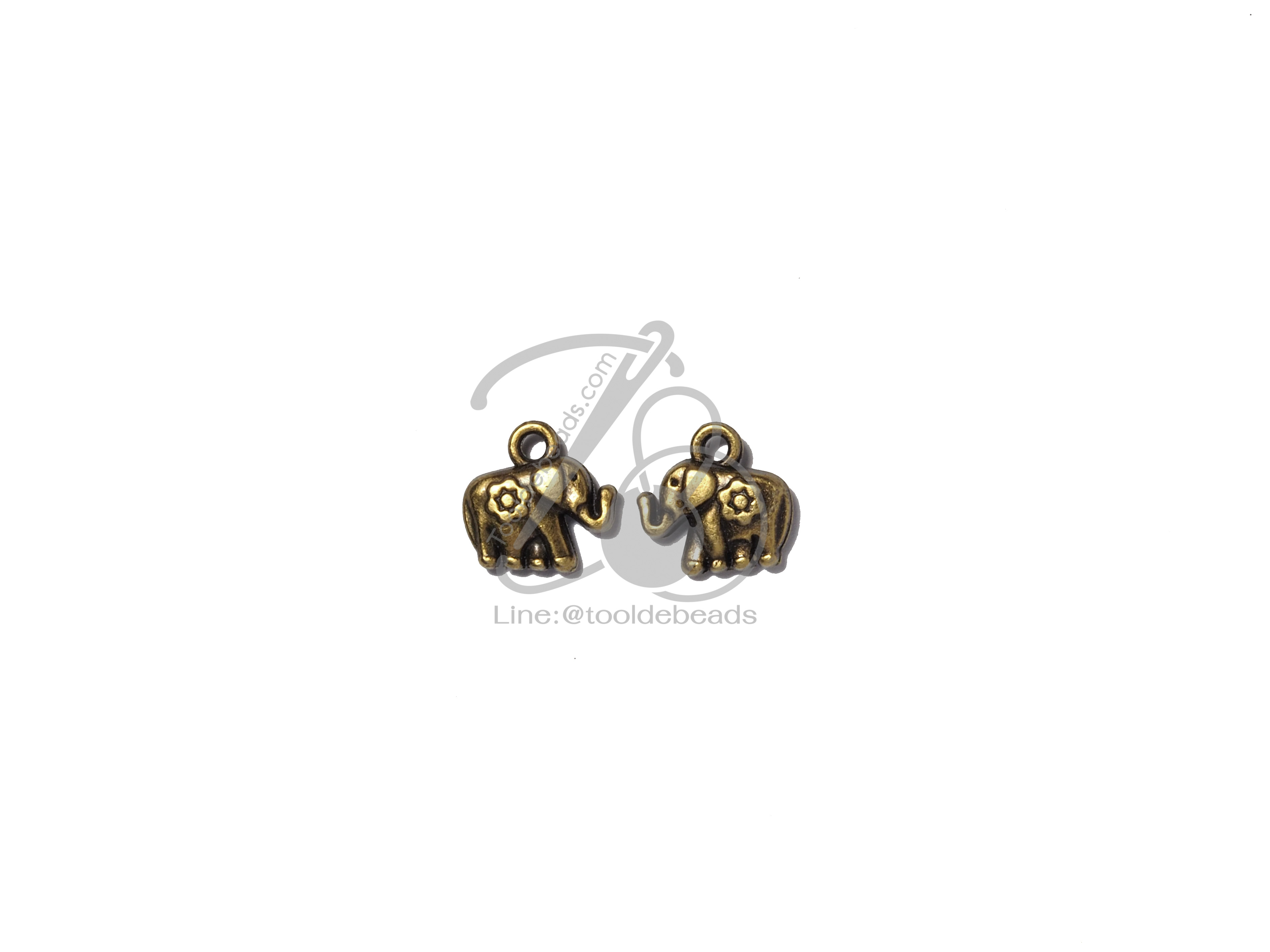 จี้เหล็ก 532 11*12มม. ลายช้าง สีสนิม (1 ชิ้น) SKU-06595