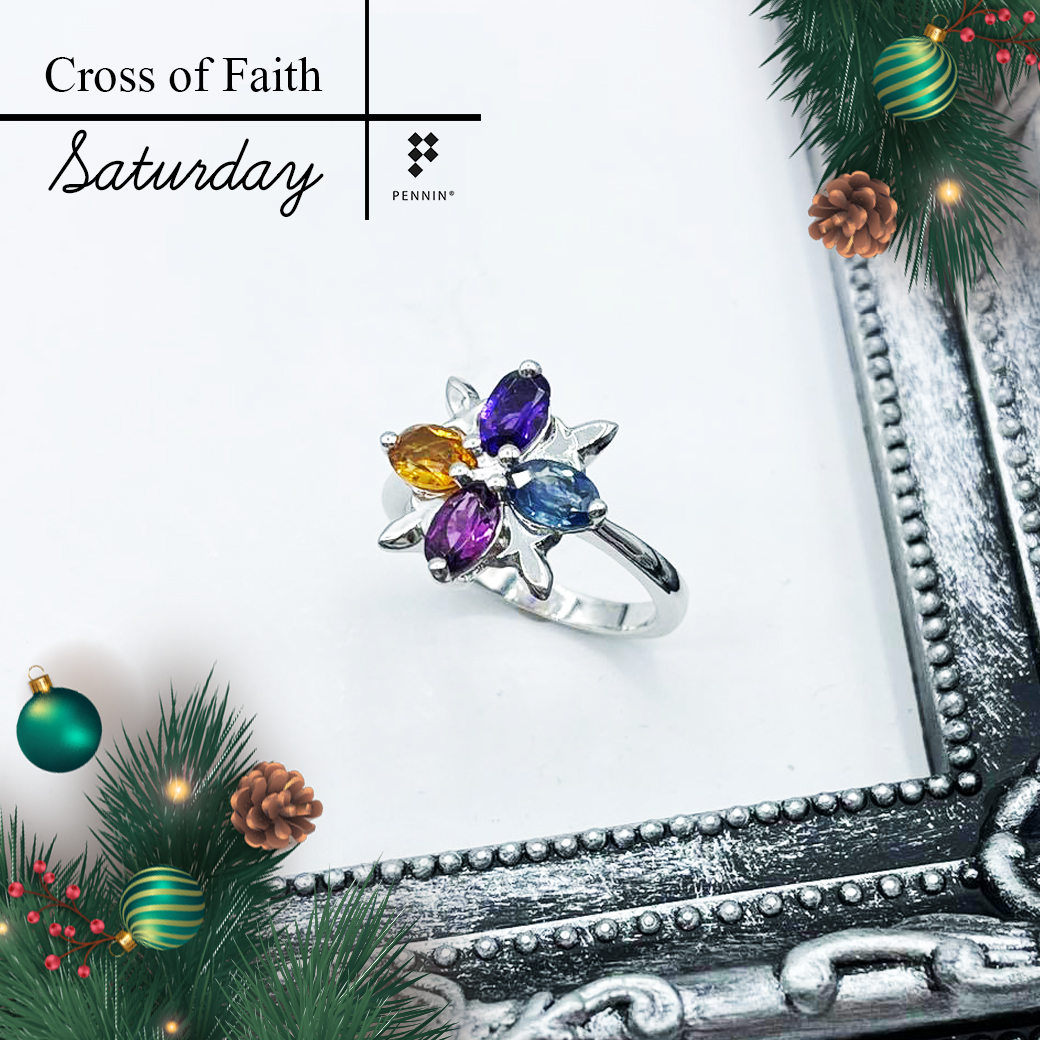 Cross of Faith : Saturday แหวนพลอยแท้ 4 สี เงินแท้ 925 ชุบทองคำขาว เสริมดวงสาววันเสาร์ ครบทั้งด้าน “ความรัก : สุขภาพ : การงาน : การเงิน“ ใส่รับโชคดีตลอดปี