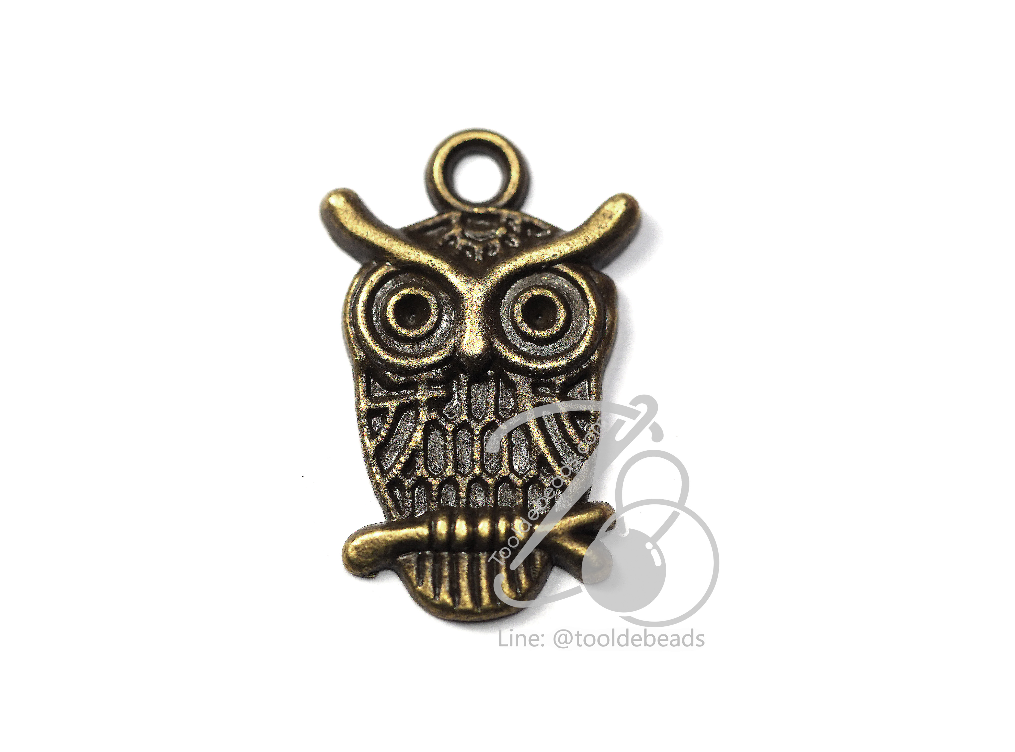 จี้เหล็ก 286 15*23มม. ลายนกฮูก สีสนิม (1 ชิ้น) SKU-00752