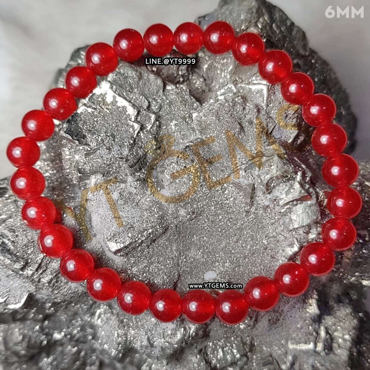สร้อยข้อมือหินทับทิมแท้ 6 มม. YTG-11509 YTGEMS