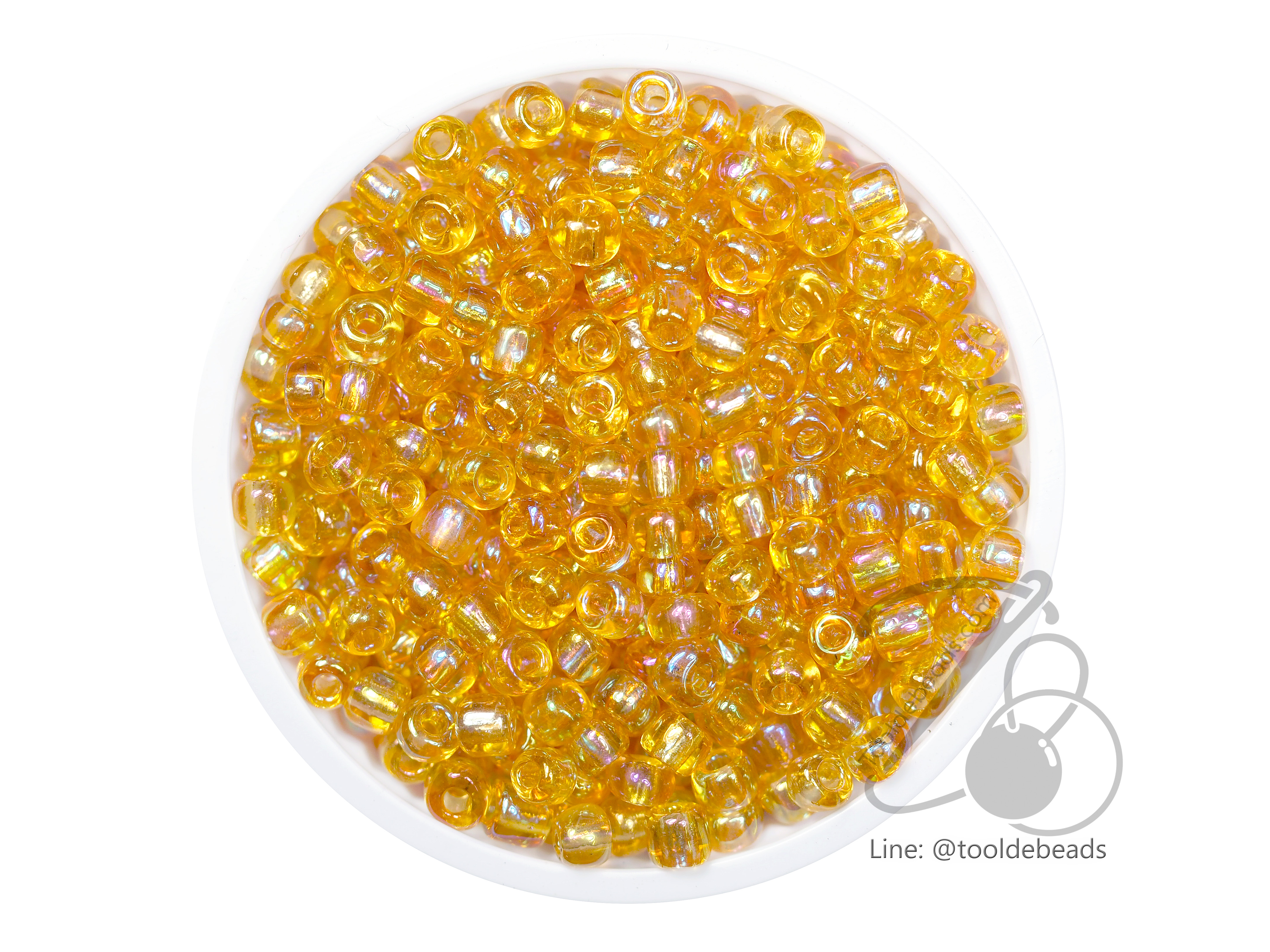 ลูกปัดเม็ดทราย 6/0 โทนรุ้ง สีทอง (450 กรัม) SKU-03880