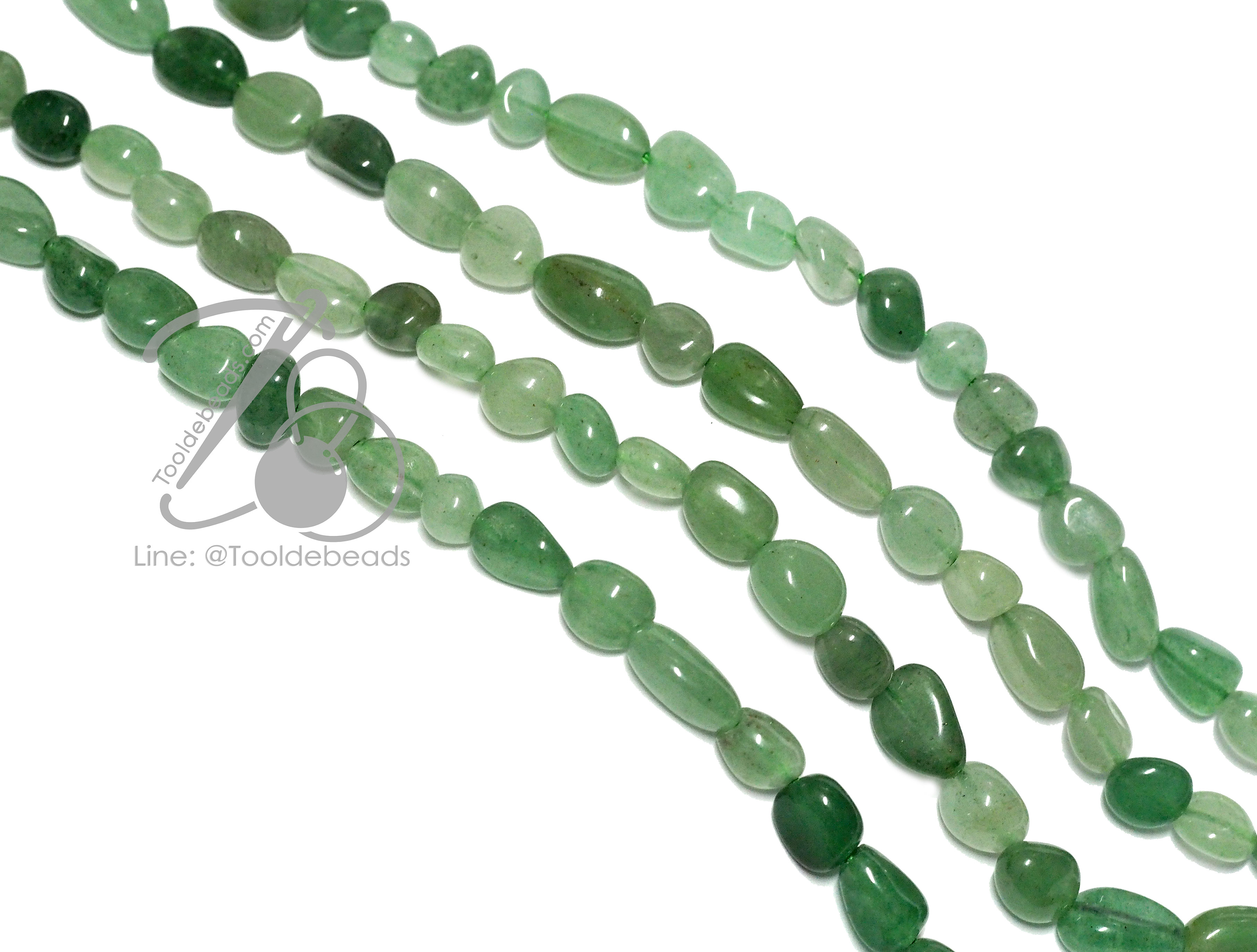 หิน หยก(Jade) 8มม. หินไร้ทรง (47 เม็ด) SKU-14514
