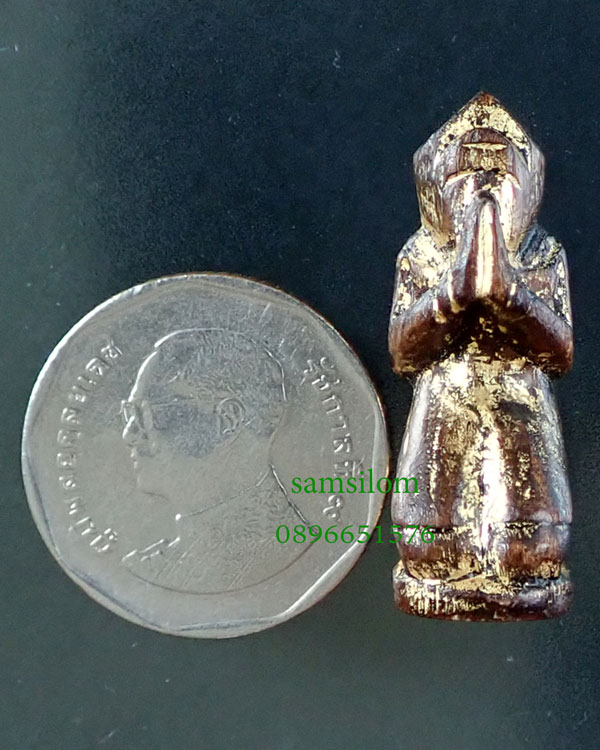 หลวงพ่อดิ่ง วัดบางวัว ลิงพนมมือ ปิดรักลงทอง สวย สมบูรณ์ แท้ตาเปล่า