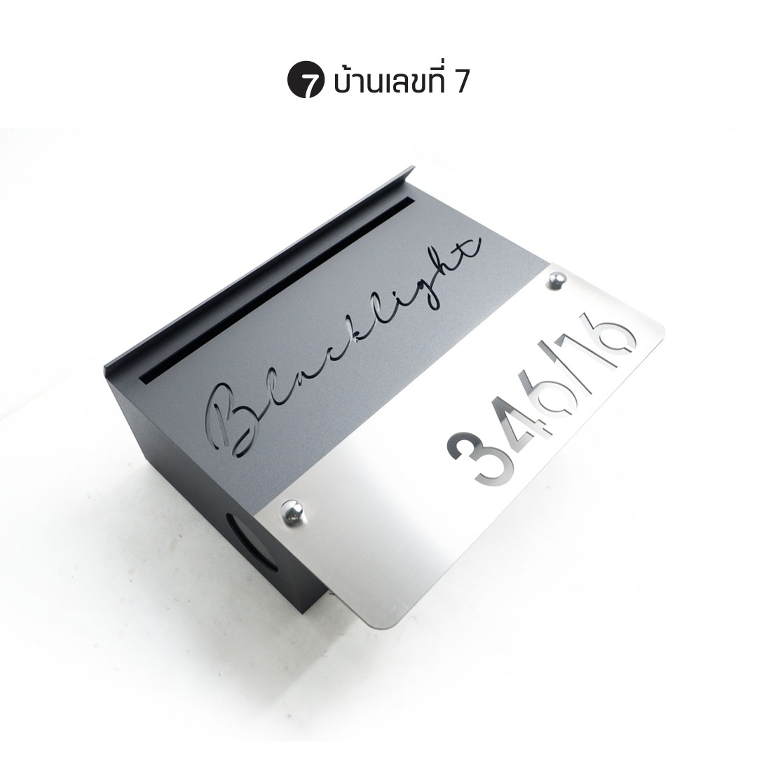 ตู้จดหมายรุ่น NEW 2022 หน้าฉลุแผ่นเลขสแตนเลส ขนาดรวม 30x25 cm