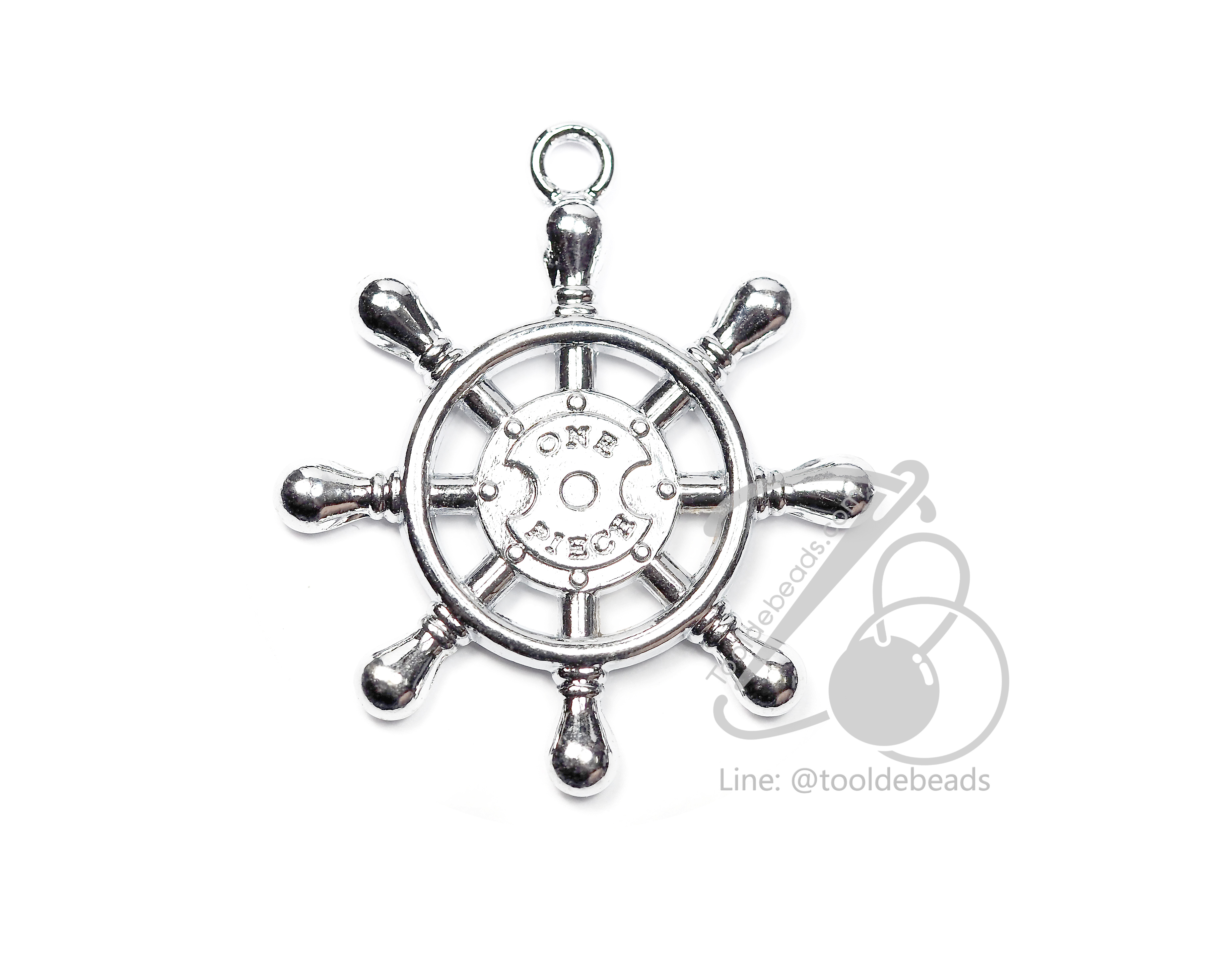 จี้เหล็ก 28 35มม. ลายสมอone piece สีเงิน (1 ชิ้น) SKU-00745