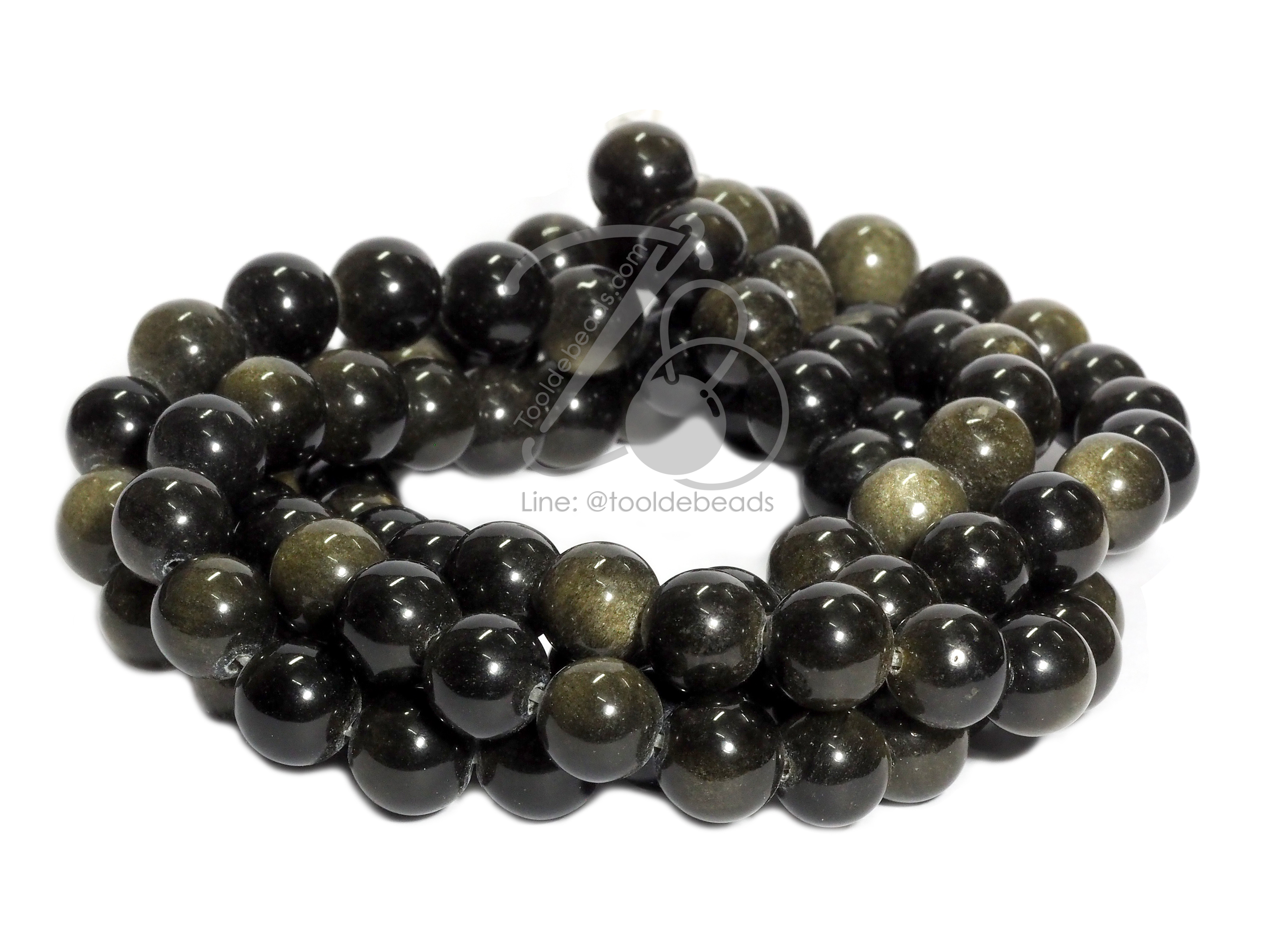 หิน Obsidian 8มม. (47 เม็ด) SKU-05750
