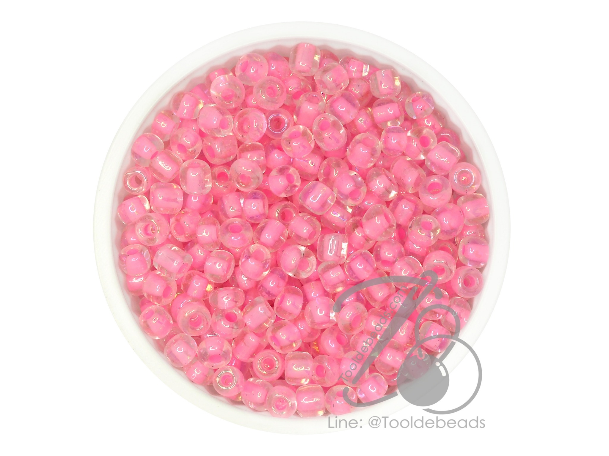 ลูกปัดเม็ดทราย 6/0 สอดไส้ สีโอรส (450 กรัม) SKU-08611