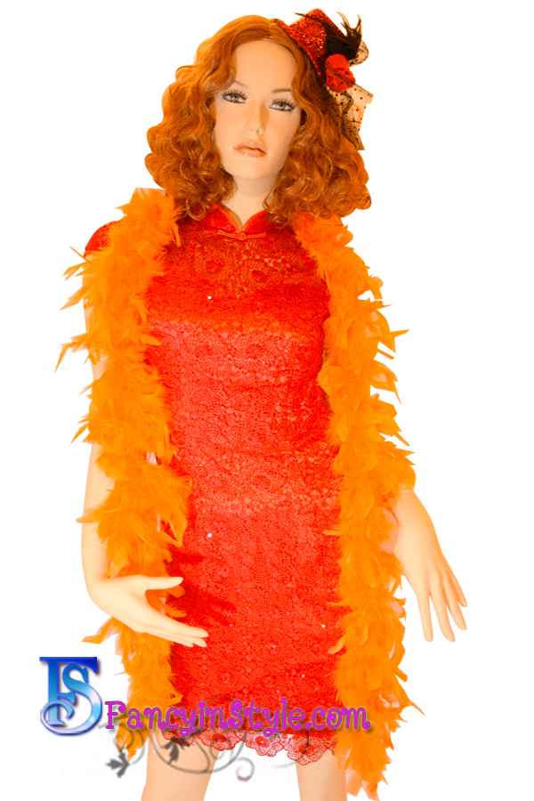 Fancy Feather Boa/ขนเฟอร์แฟนซีสีส้มเข้ม