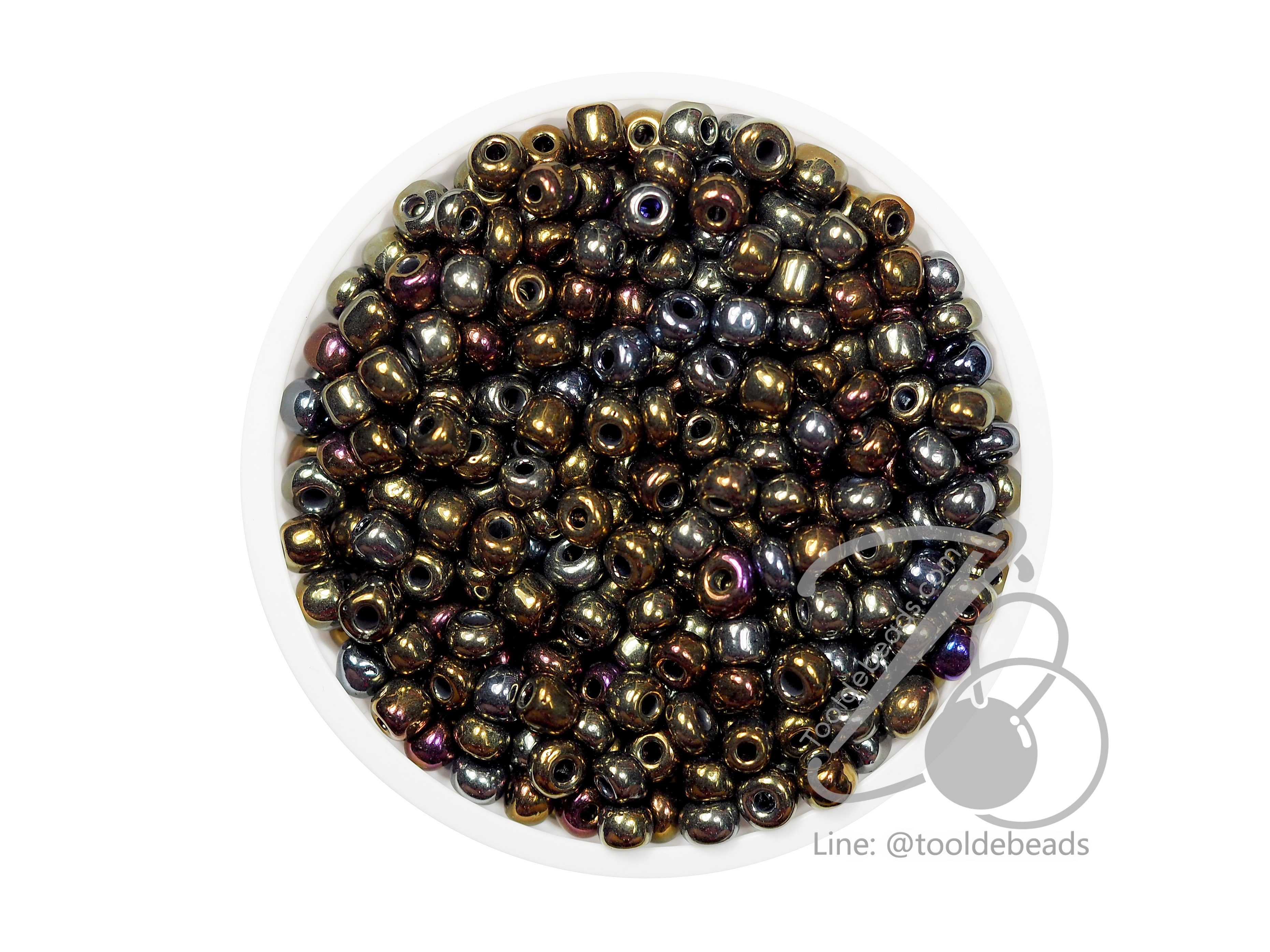 ลูกปัดเม็ดทราย 6/0 โทนมุก สีเมทาลิก (100 กรัม) SKU-03858