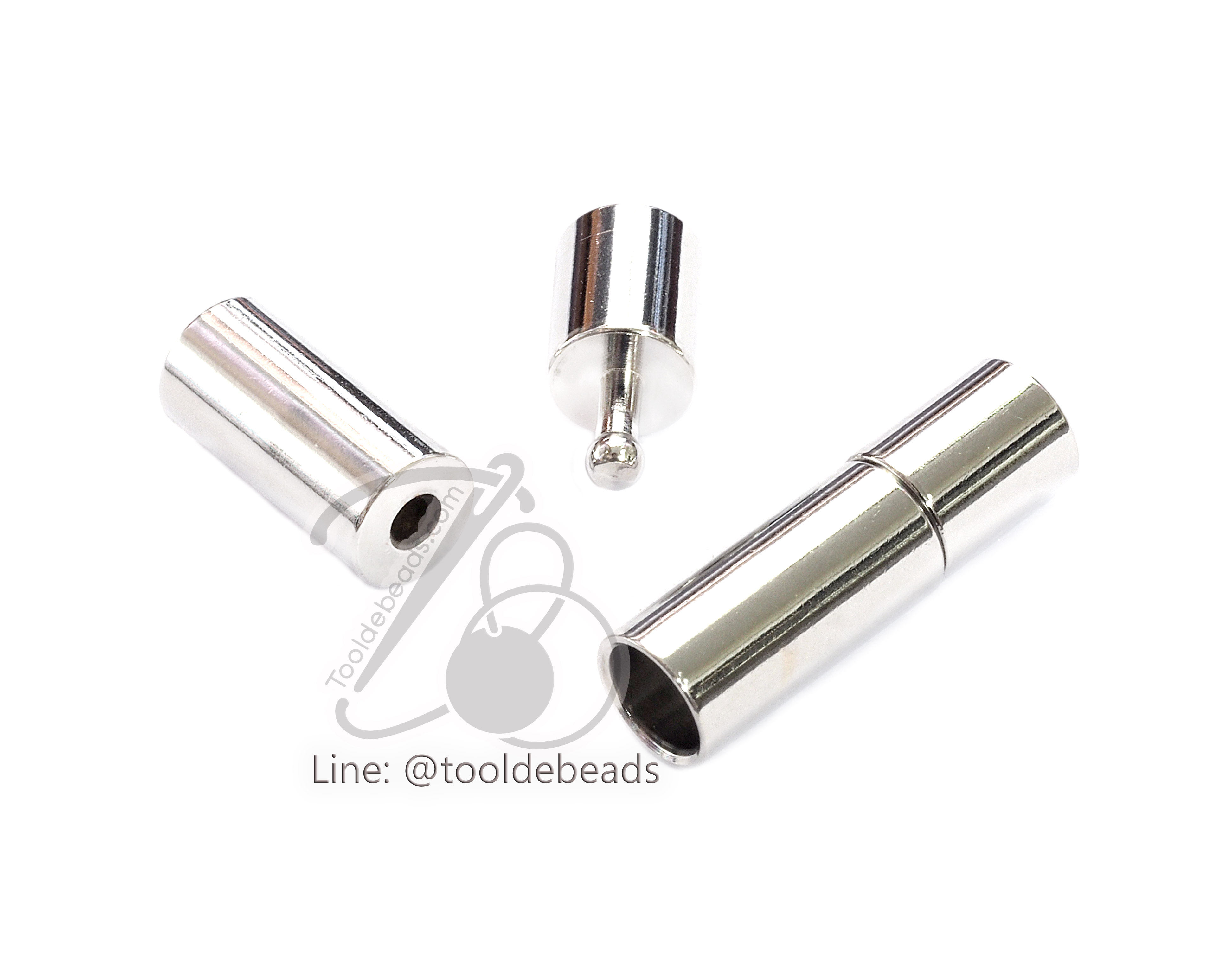ตะขอเสียบ 5*17มม. รูกว้าง3.5มม. สีเงิน (1 ชุด) SKU-01095