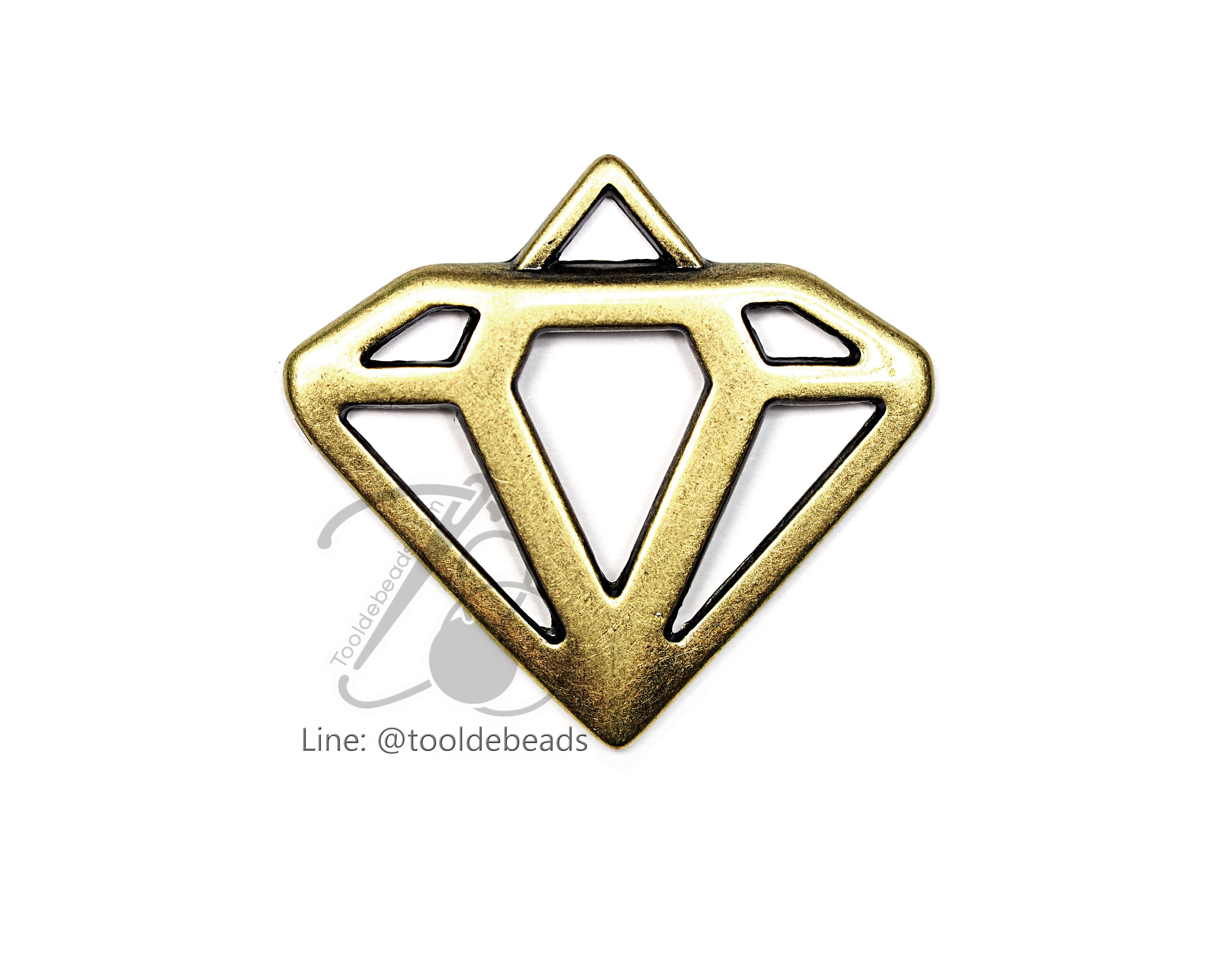 จี้เหล็ก 320 38*21มม. ลายเพชรฉลุ สีสนิม (1 ชิ้น) SKU-00790