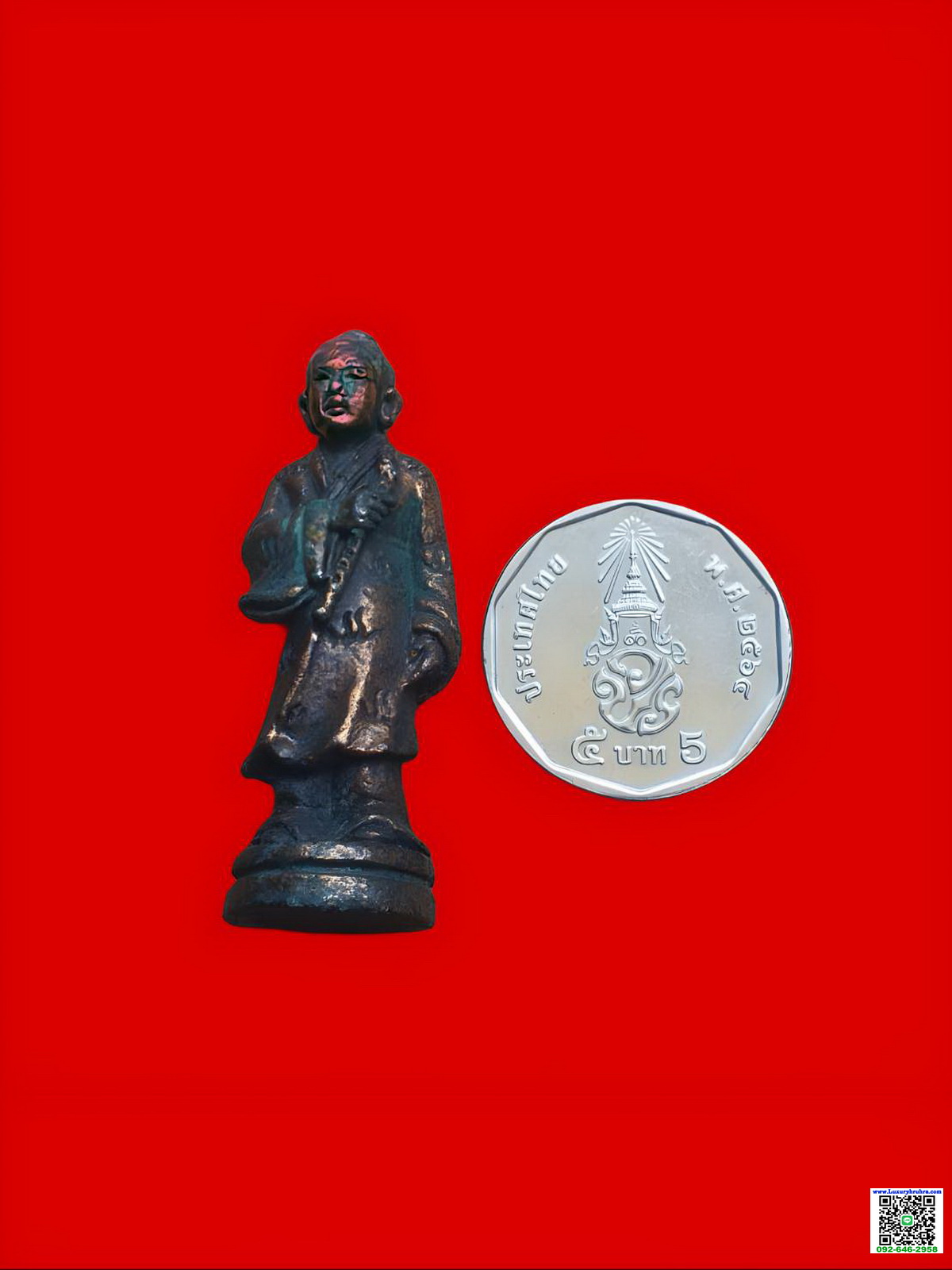 รูปหล่อลอยองค์เทพเจ้าหันเซียงจื่อเซียนแห่งการพยากรณ์ผู้หยั่งรู้และการดนตรีเนื้อโลหะ