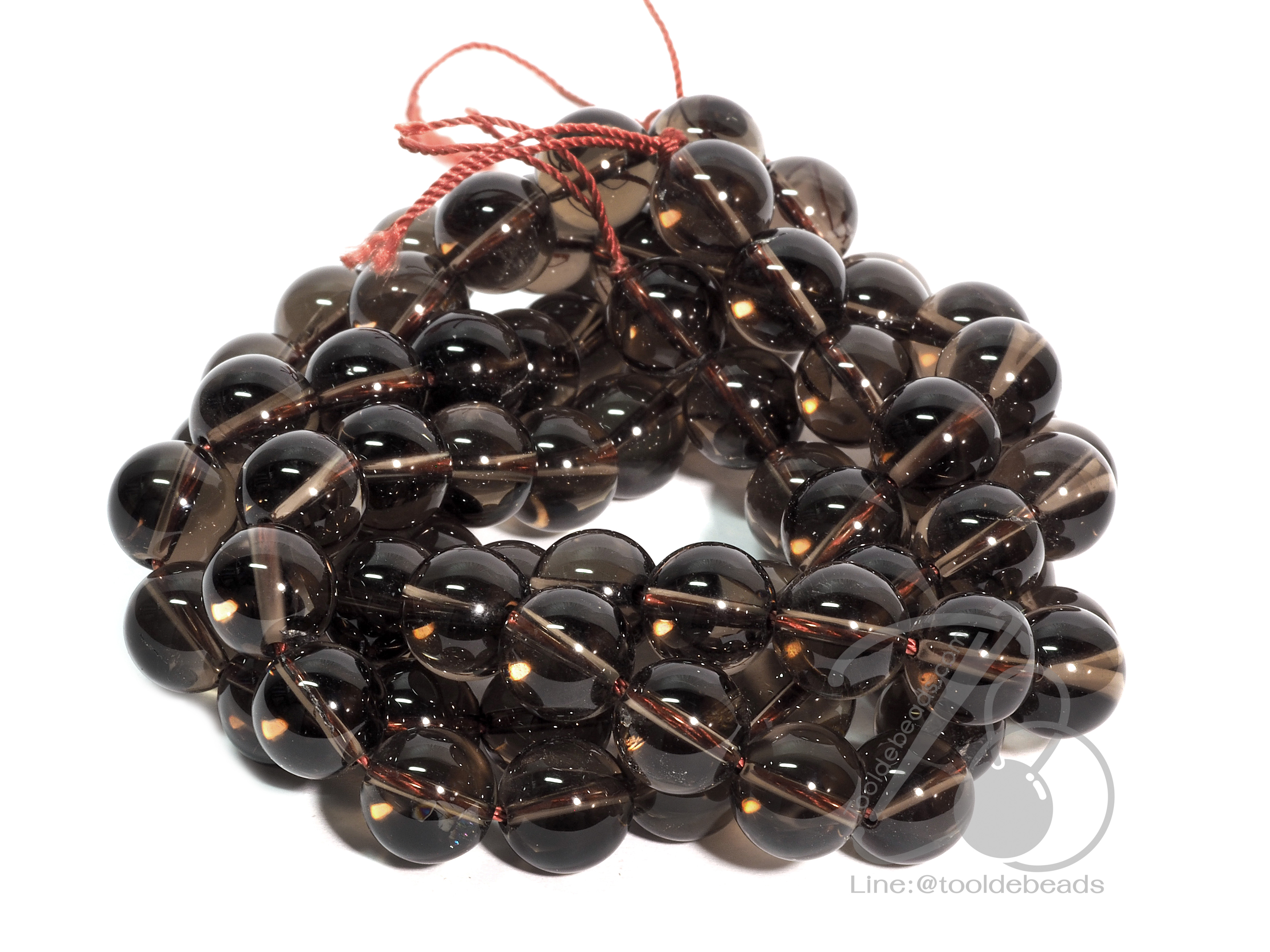 หิน Smokey Quartz เกรดA 10มม. (40 เม็ด) SKU-01287