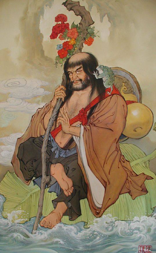 เหรียญองค์เทพเจ้าทิไกว้ลี้แปดเซียนปี2545เนื้อกะไหล่ทอง