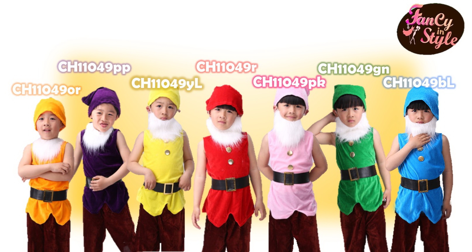 The Seven Dwarfs Costume/ ชุดแฟนซีคนแคระทั้งเจ็ด/สีเหลือง