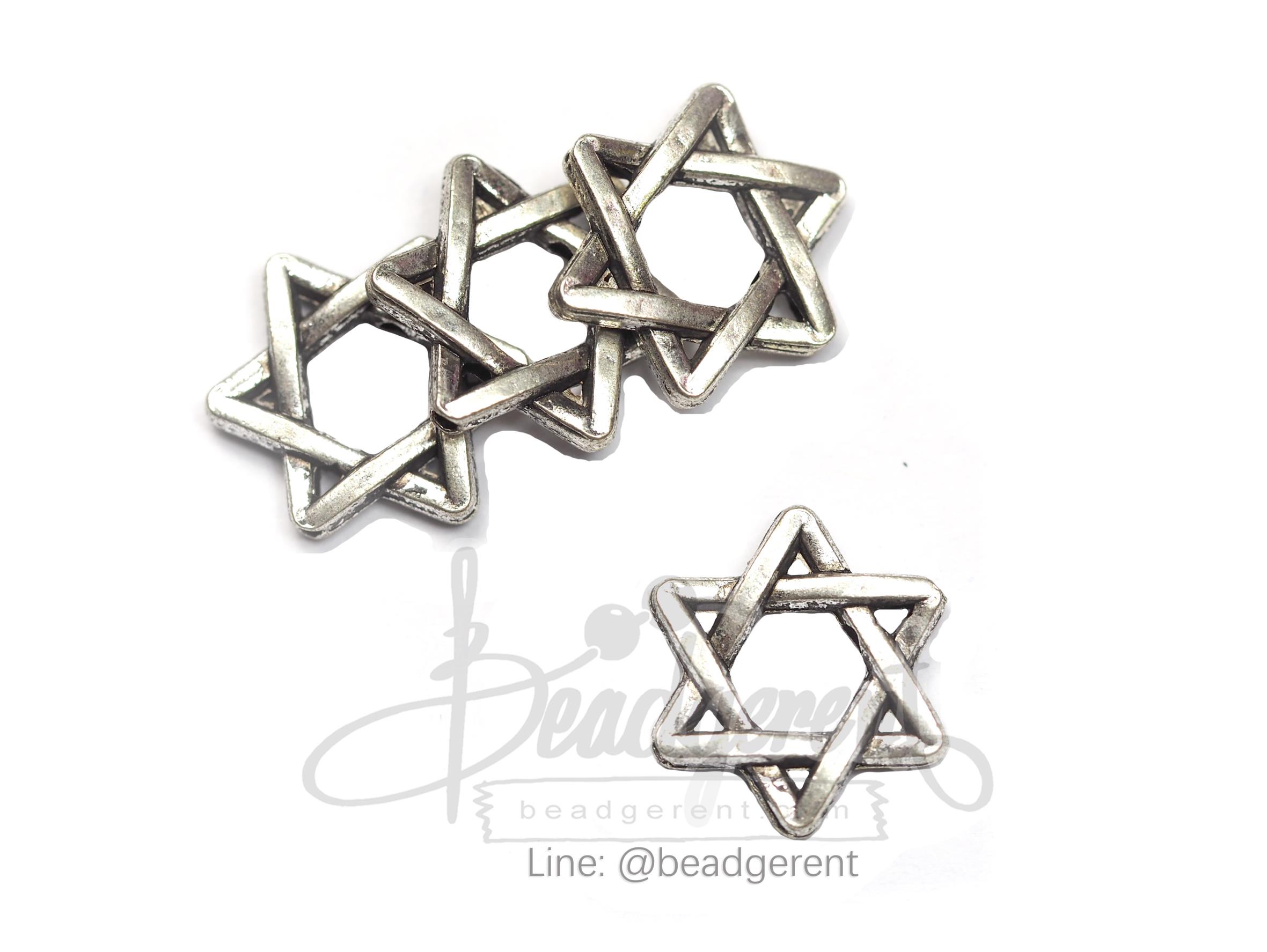 ลูกปัดโรเดียม 97 15มม. ลายดาว (1 ชิ้น) SKU-03576